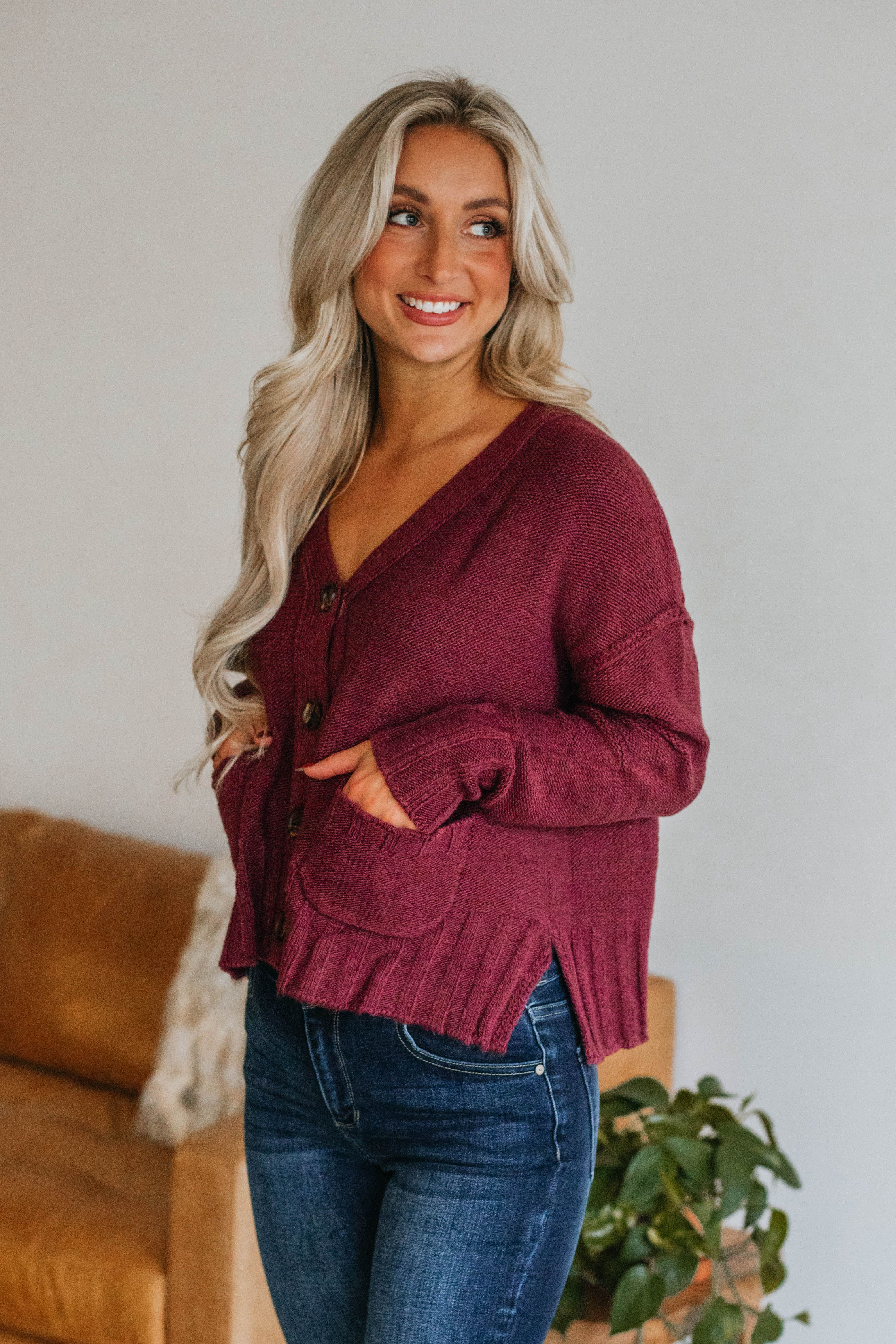 Monty Cardigan - Wine sold by Wild Oak Boutique product image thumbnail 5