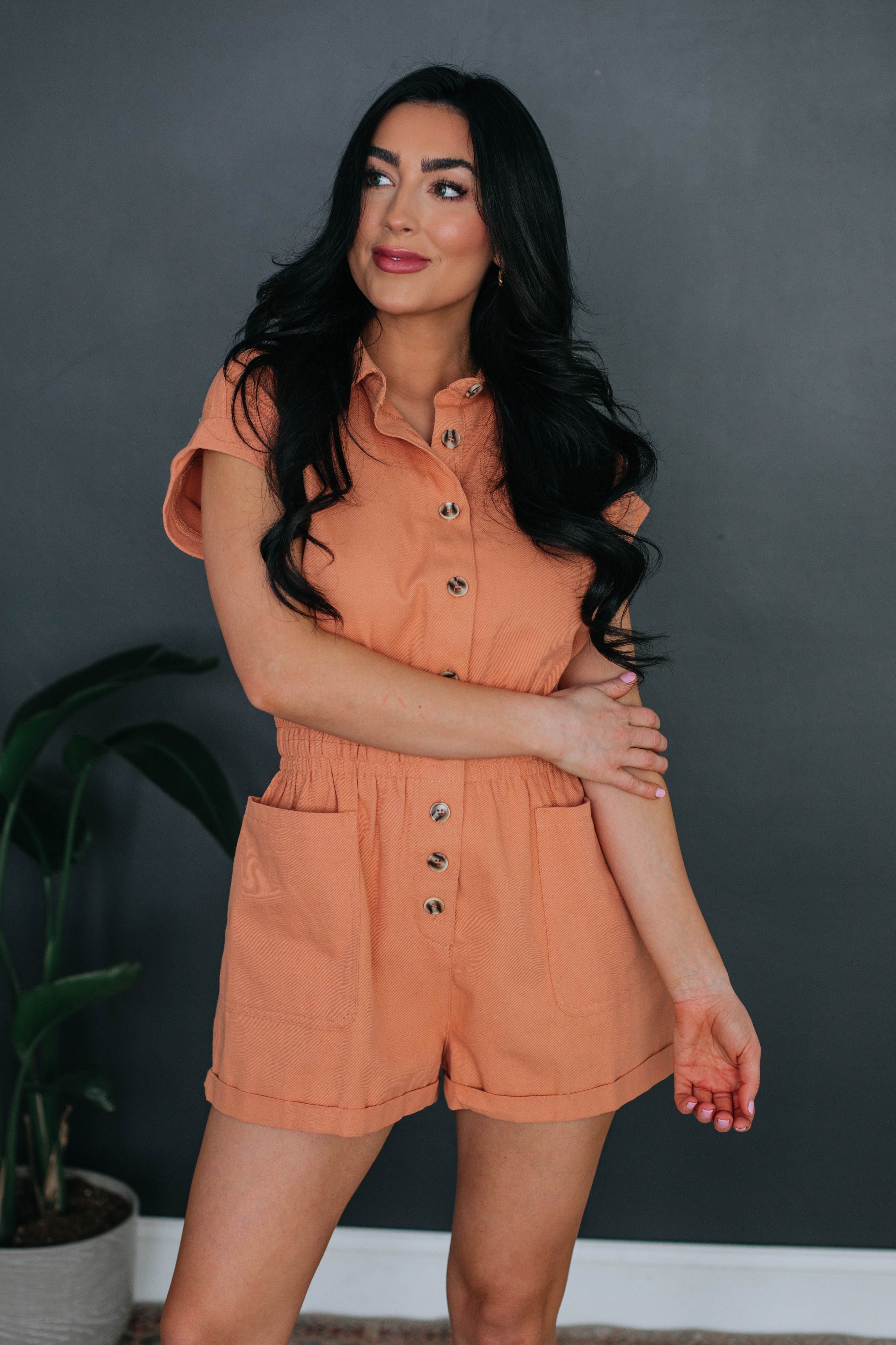 Going Places Romper - Coral sold by Wild Oak Boutique product image thumbnail 4