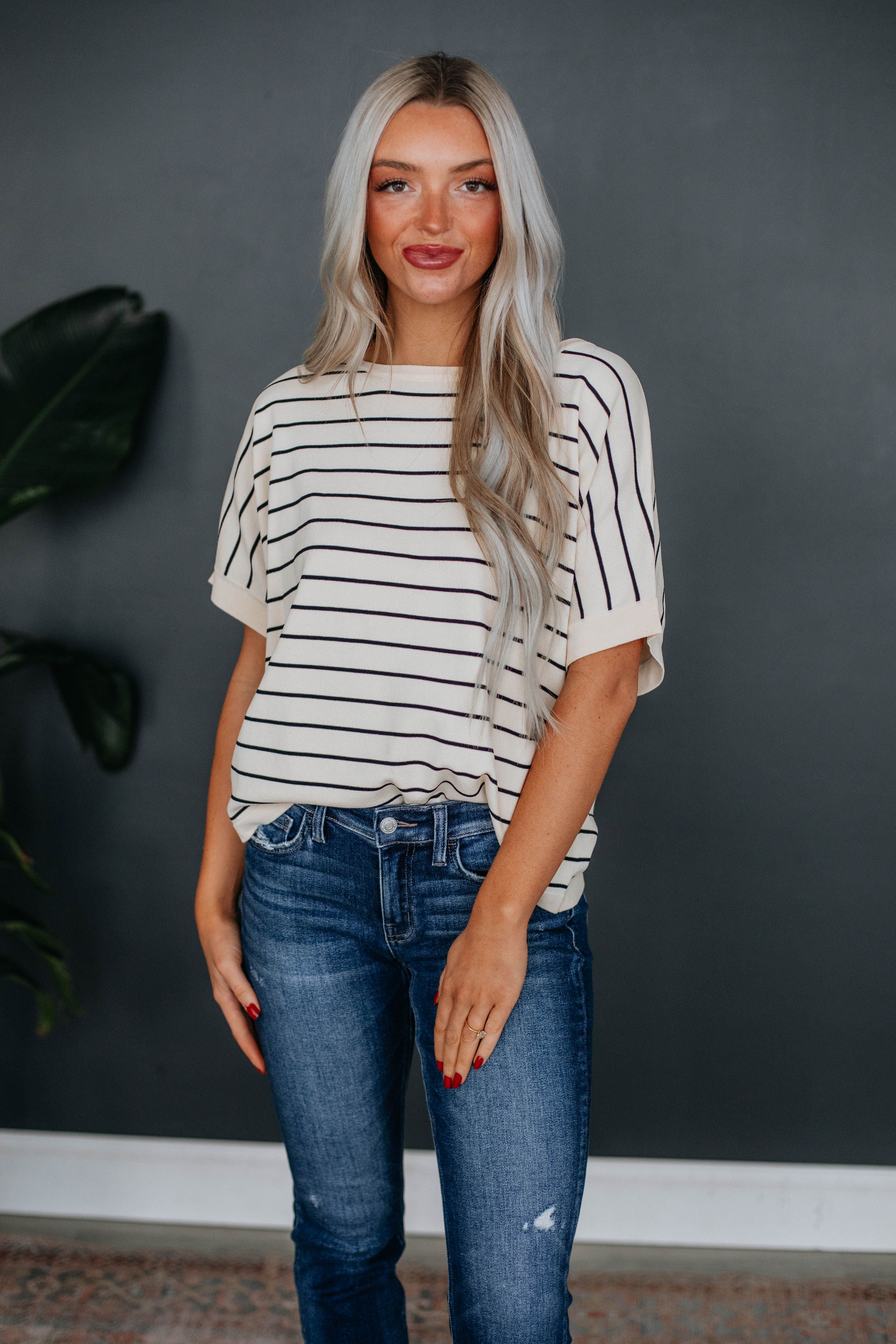 Shaylan Striped Top sold by Wild Oak Boutique