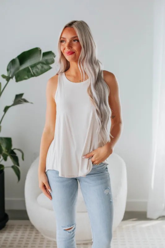 Dava Basic Tank - Natural sold by Wild Oak Boutique