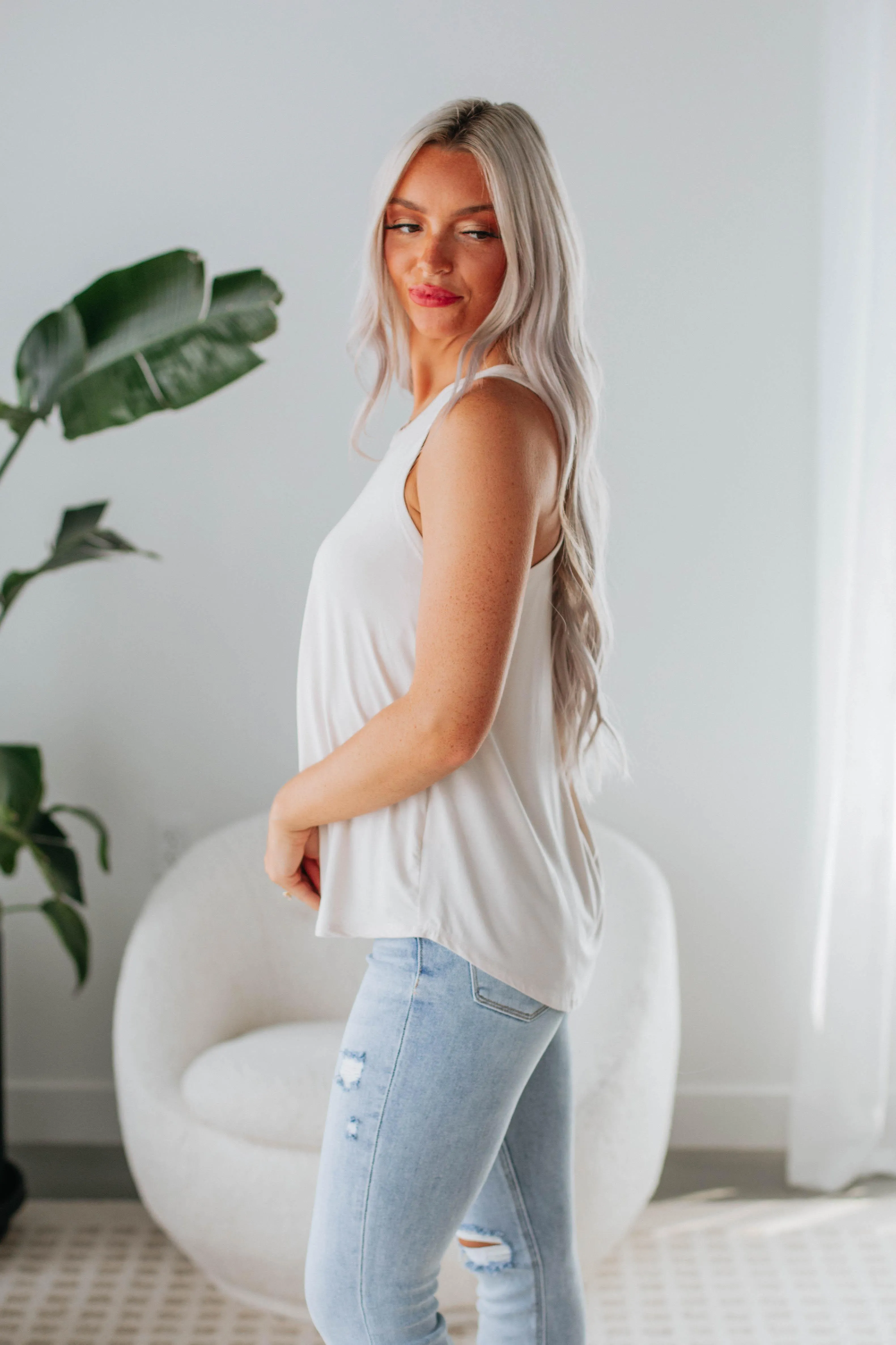 Dava Basic Tank - Natural sold by Wild Oak Boutique product image thumbnail 2