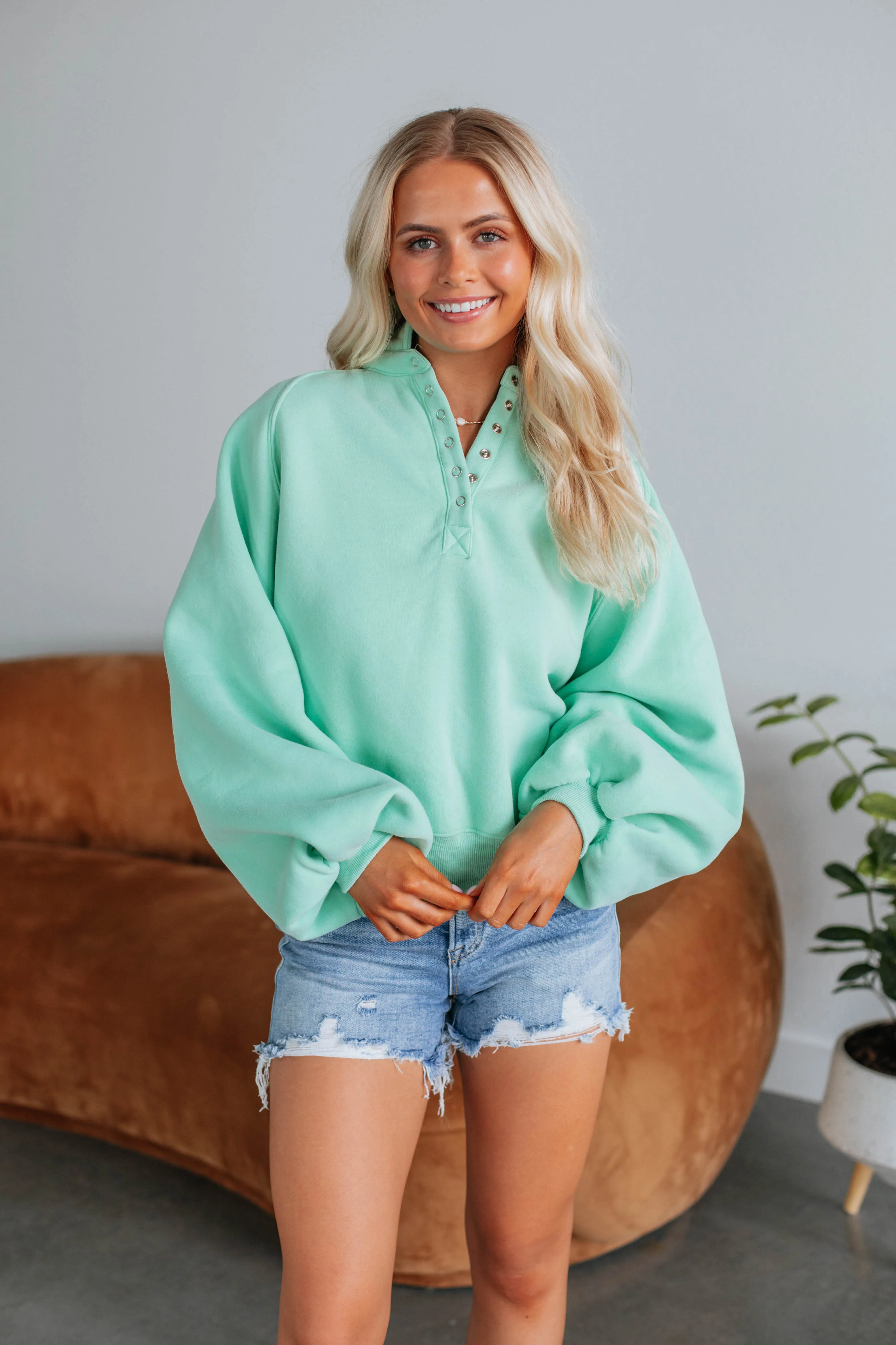Tulley Pullover - Mint sold by Wild Oak Boutique