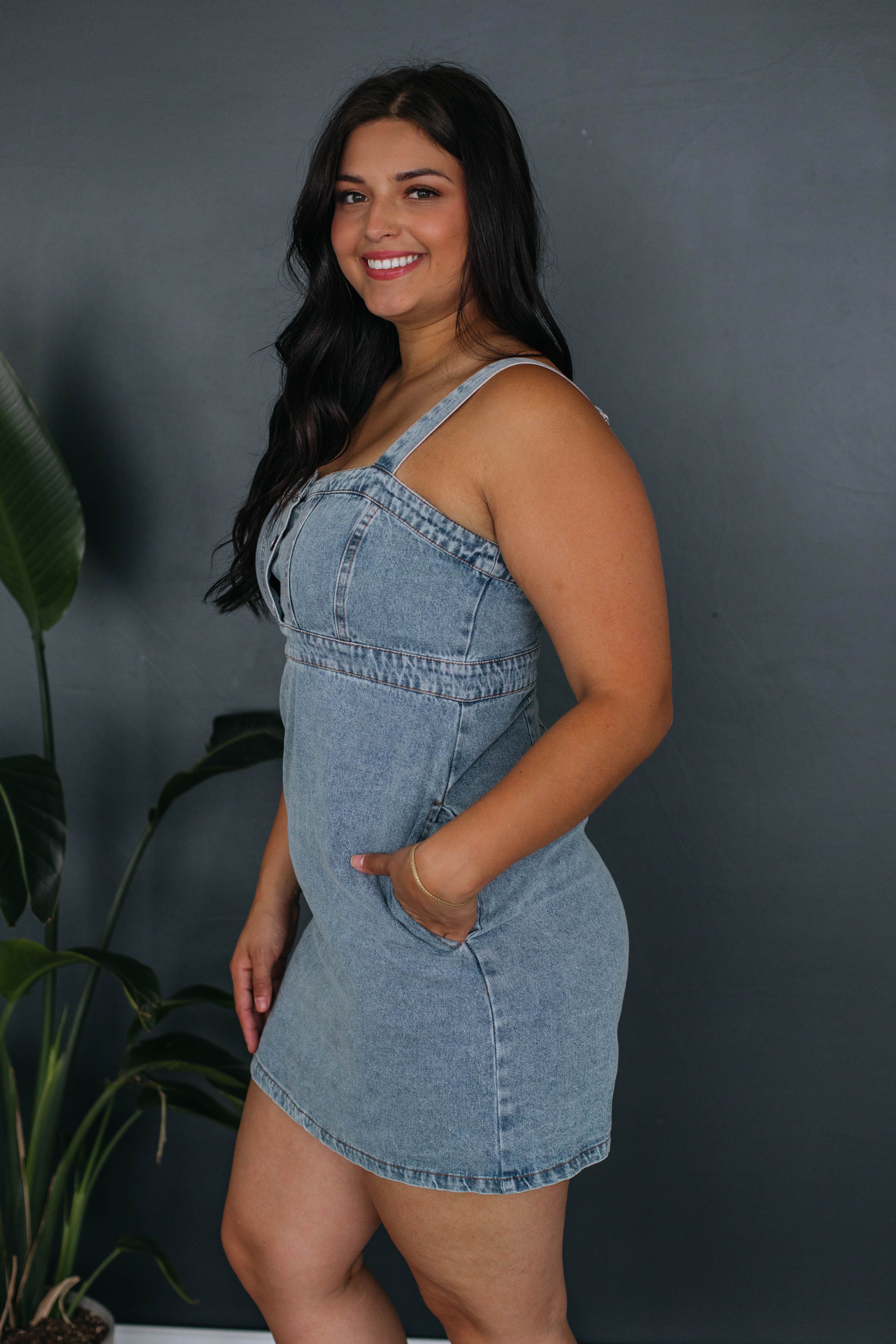 Abby Denim Dress sold by Wild Oak Boutique product image thumbnail 6