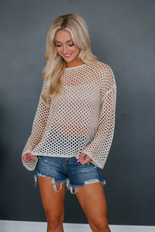 Raquel Crochet Top - Natural sold by Wild Oak Boutique