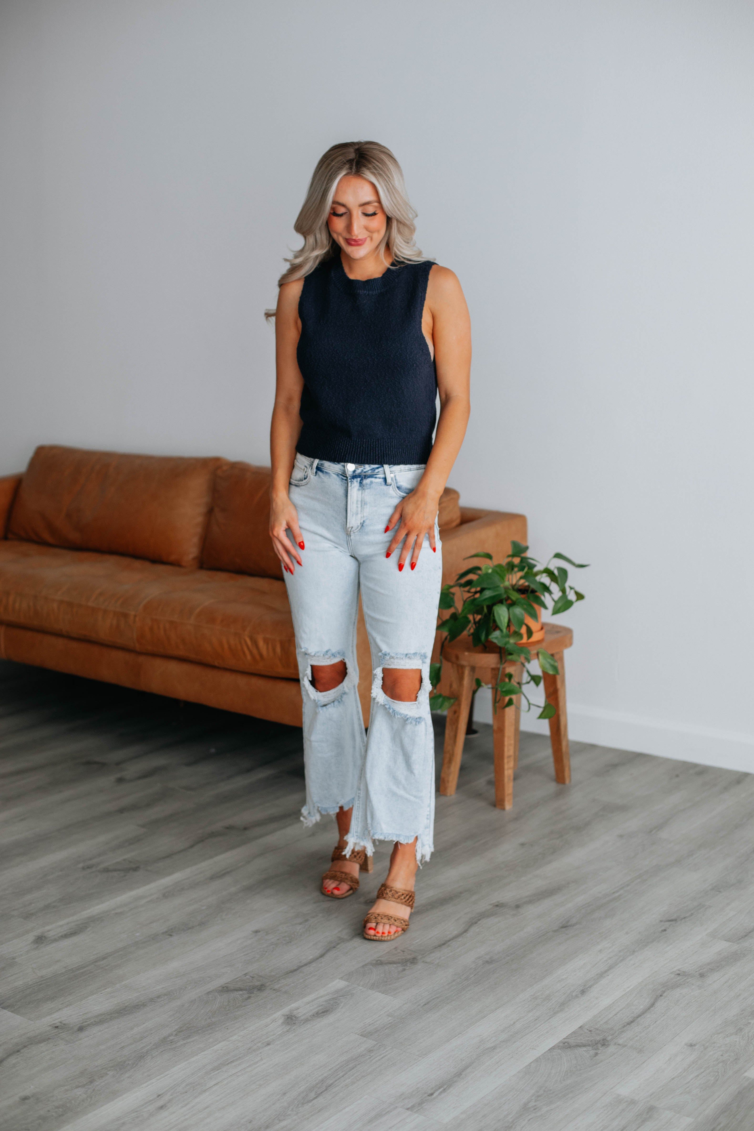 Patrea Knit Tank - Navy sold by Wild Oak Boutique product image thumbnail 3