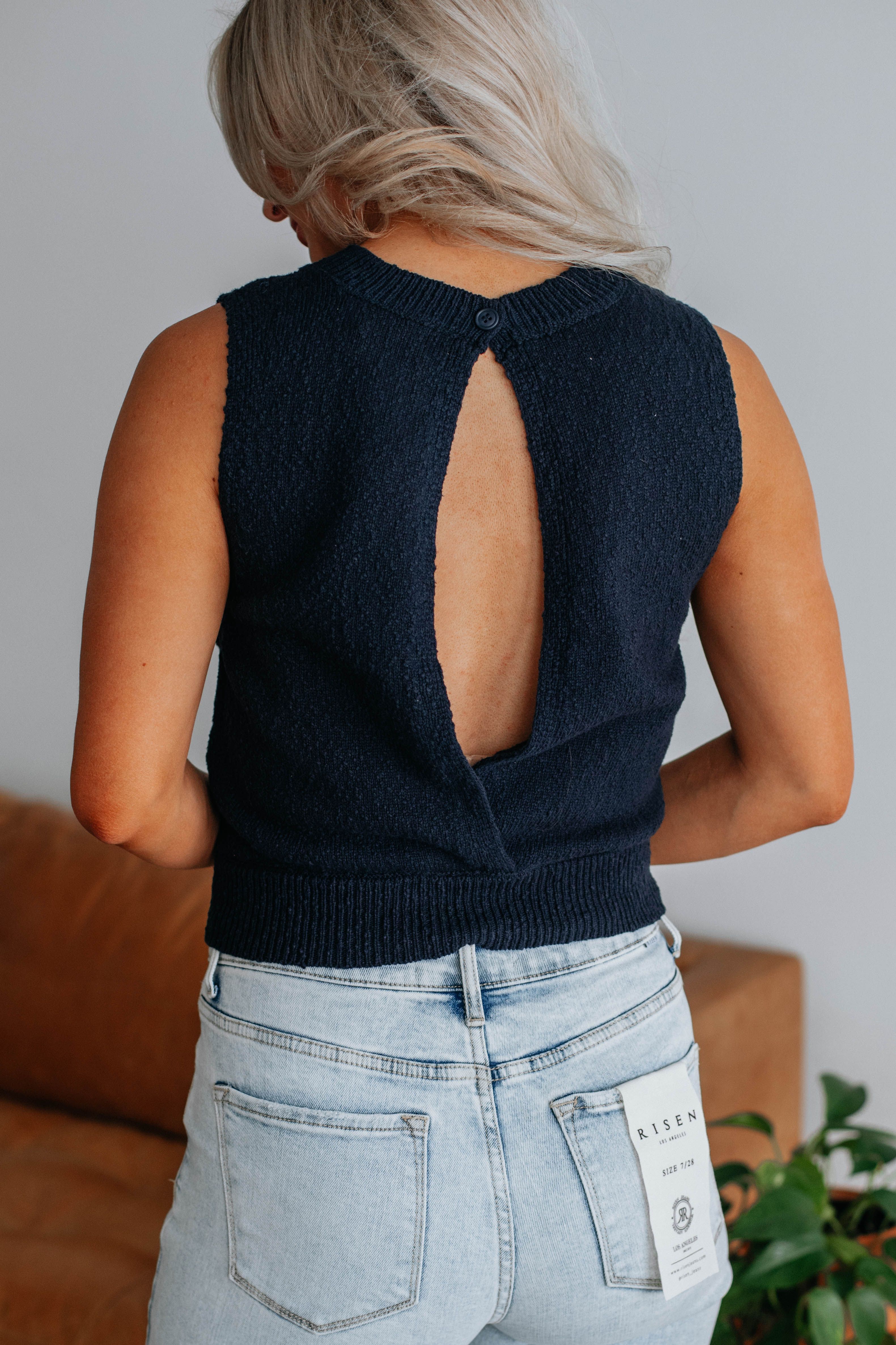 Patrea Knit Tank - Navy sold by Wild Oak Boutique product image thumbnail 2