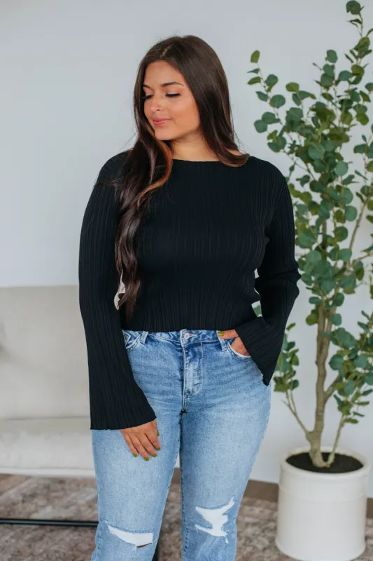Jade Ribbed Top - Black sold by Wild Oak Boutique