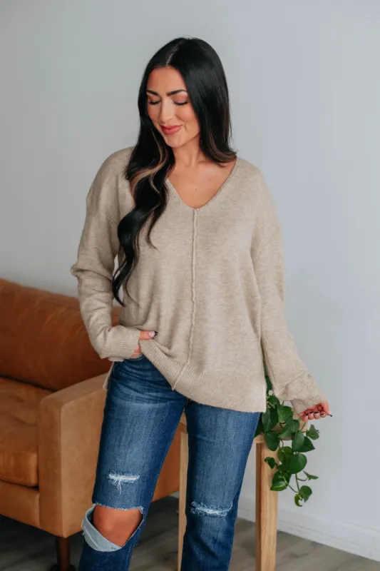 Ashtyn Sweater - Taupe sold by Wild Oak Boutique