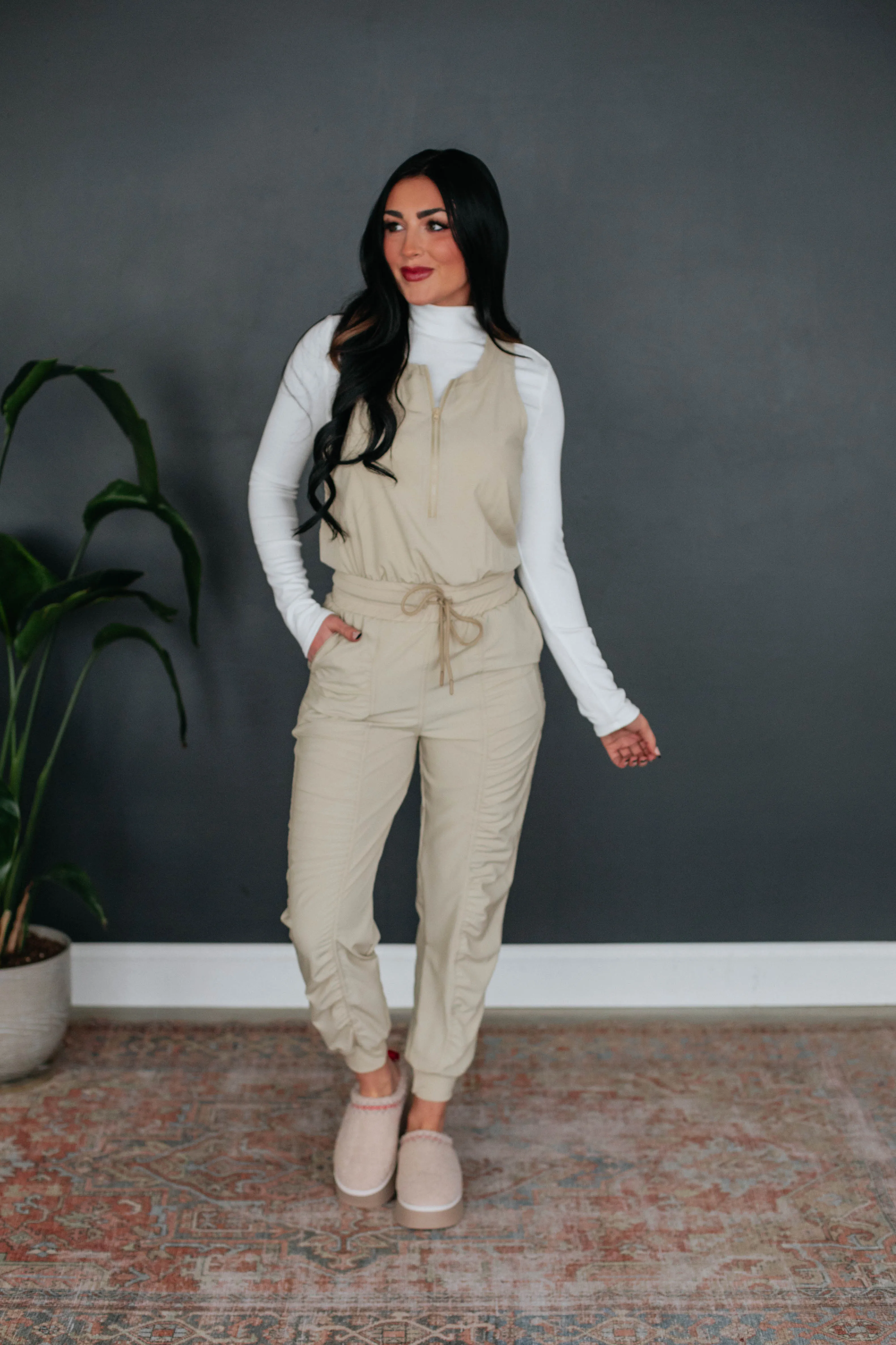 Karalina Active Jumpsuit - Natural sold by Wild Oak Boutique product image thumbnail 4