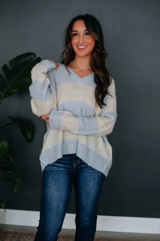 Maddox Lightweight Sweater - Sky Blue sold by Wild Oak Boutique