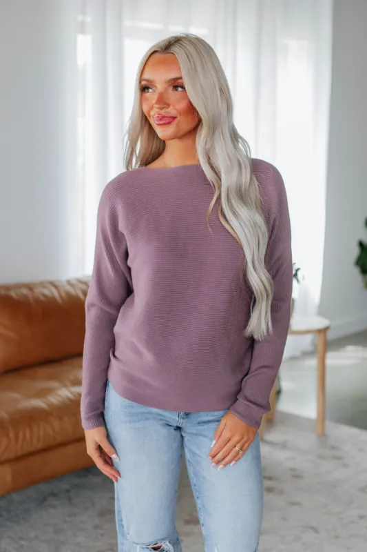 Walter Ribbed Sweater - Grape sold by Wild Oak Boutique