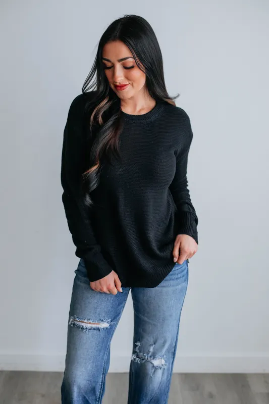 Adina Knit Sweater - Black sold by Wild Oak Boutique