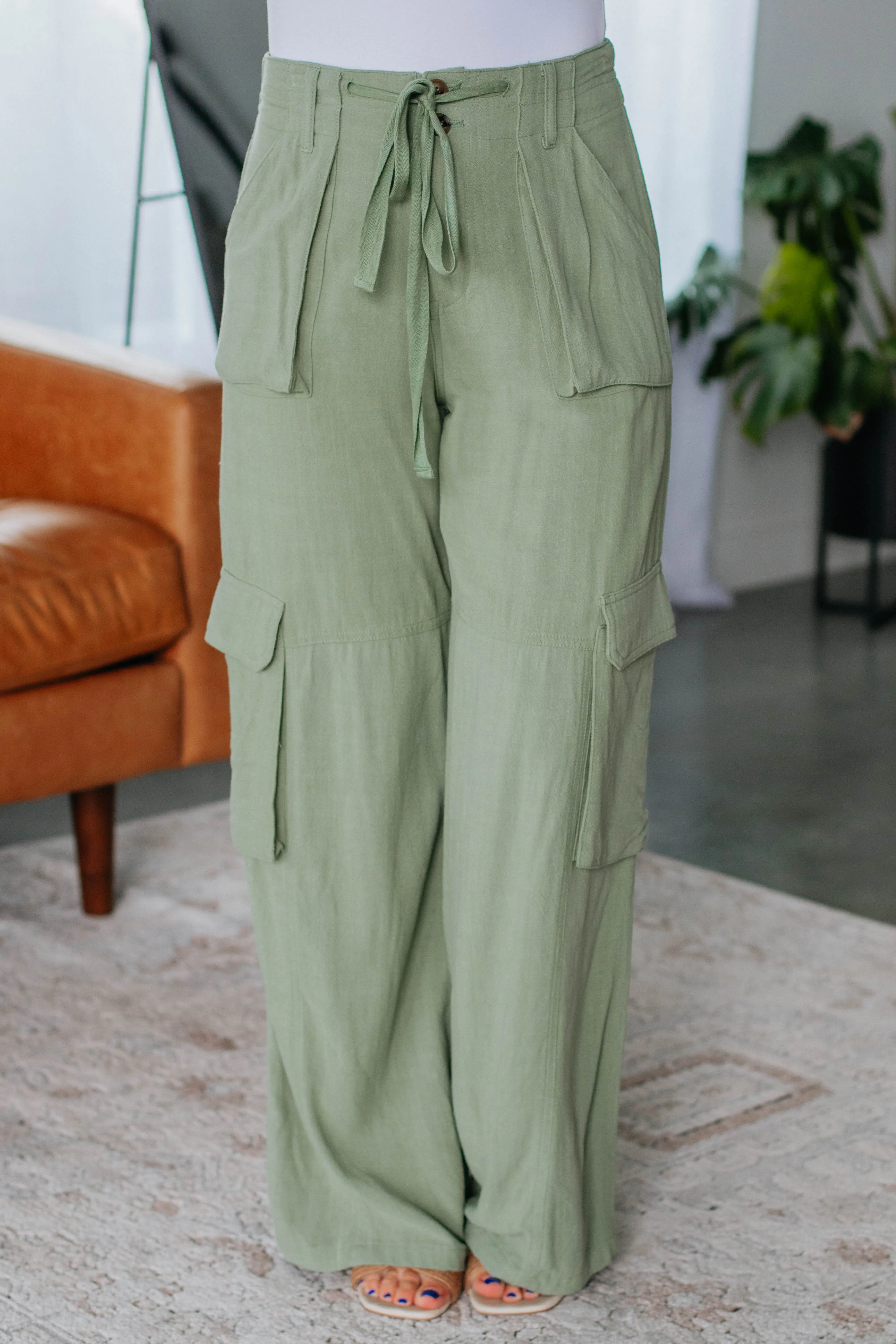 Harlowe Cargo Pants - Olive sold by Wild Oak Boutique product image thumbnail 2