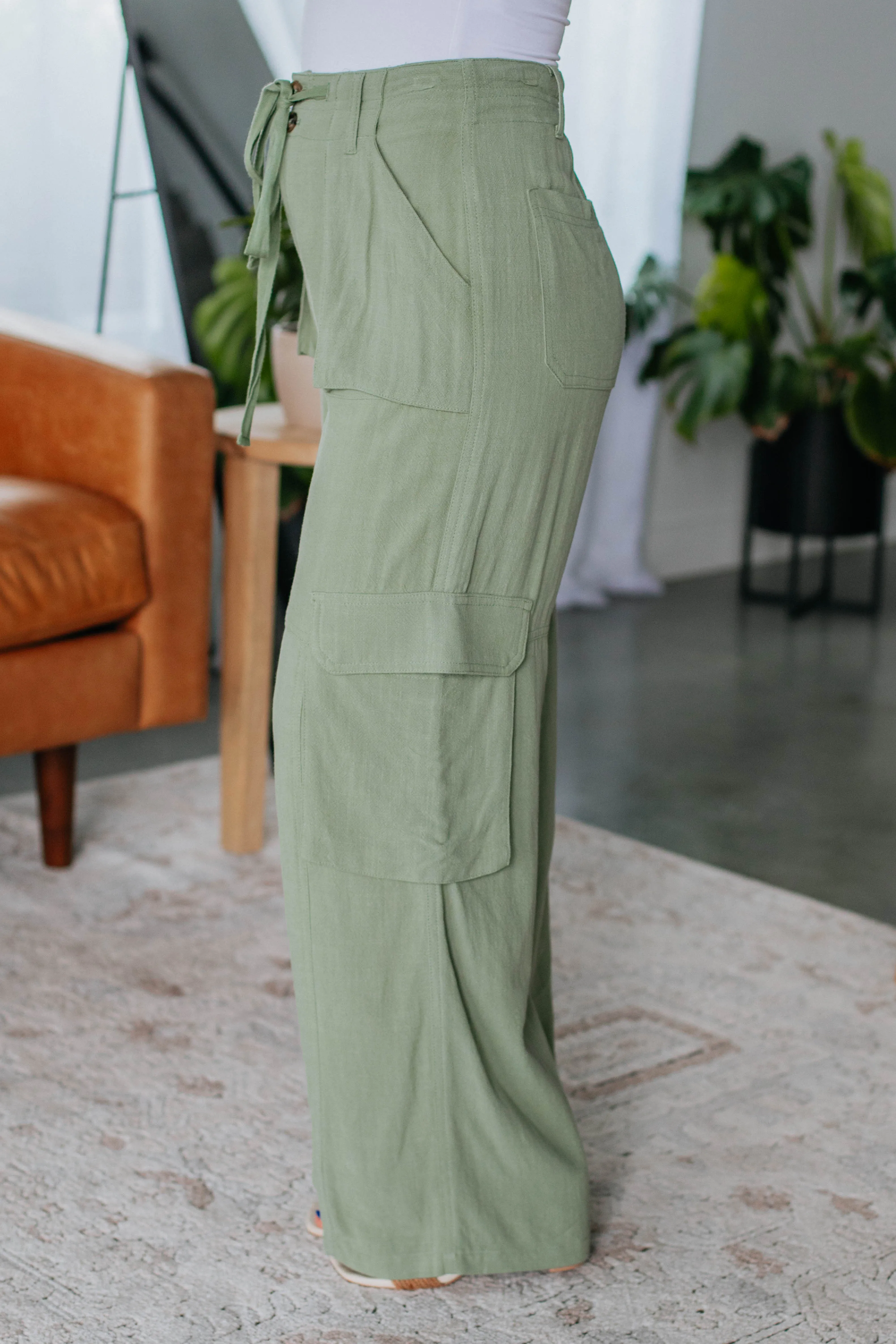 Harlowe Cargo Pants - Olive sold by Wild Oak Boutique product image thumbnail 4