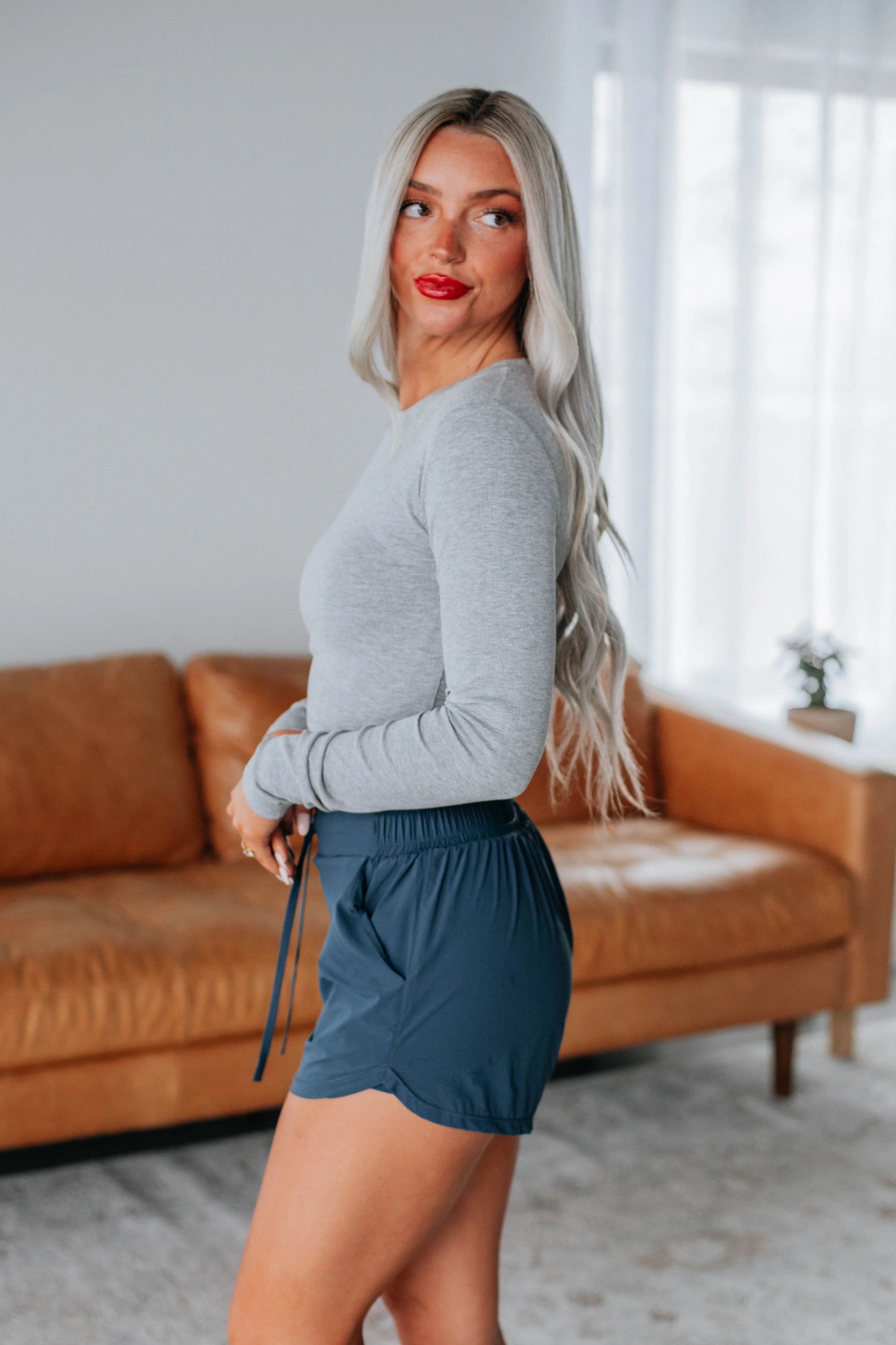 Mazure Ribbed Top - Heather Grey sold by Wild Oak Boutique product image thumbnail 5