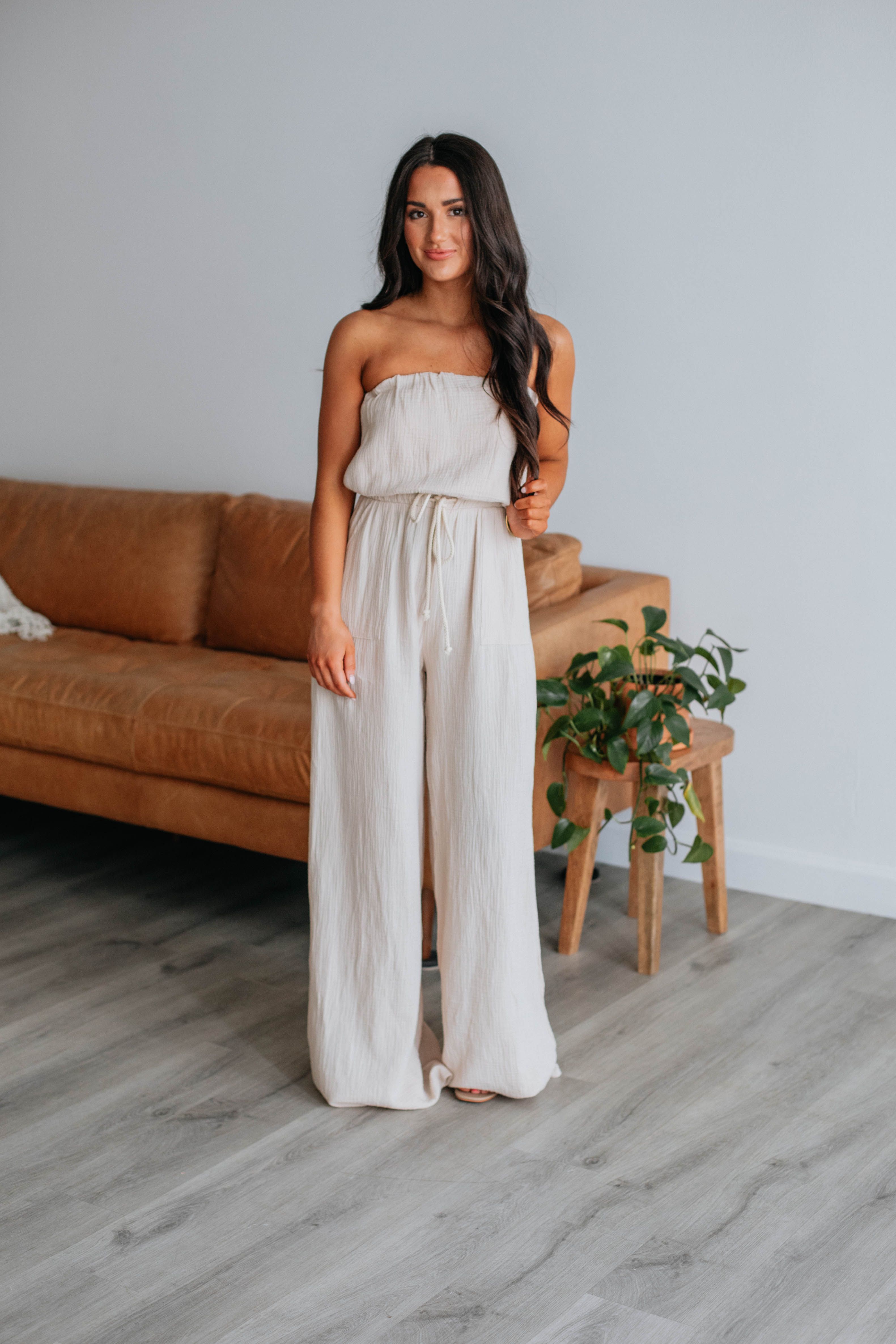 Zirena Jumpsuit - Natural sold by Wild Oak Boutique