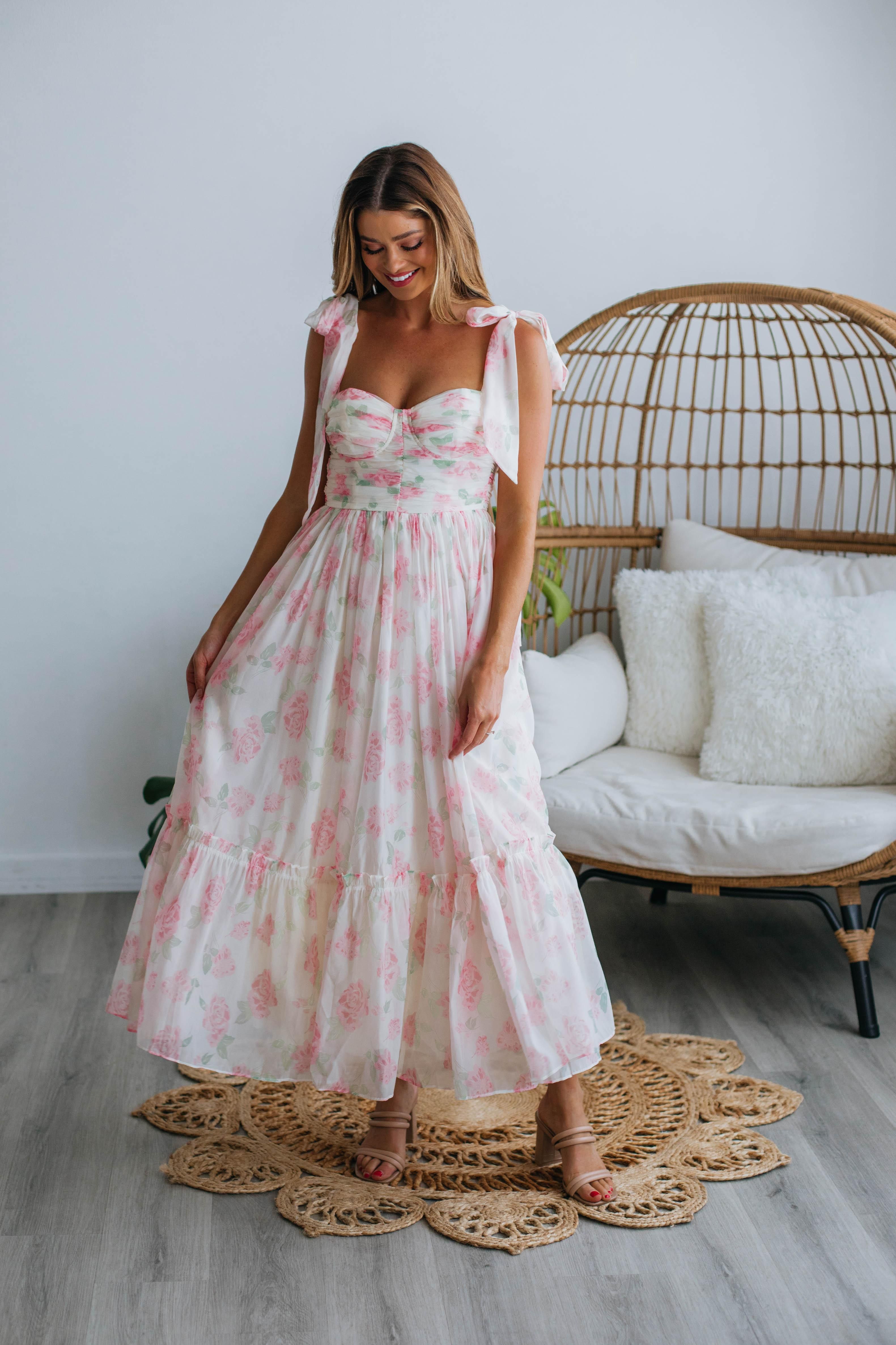 Rosalyn Floral Dress - Pink Mix sold by Wild Oak Boutique product image thumbnail 3