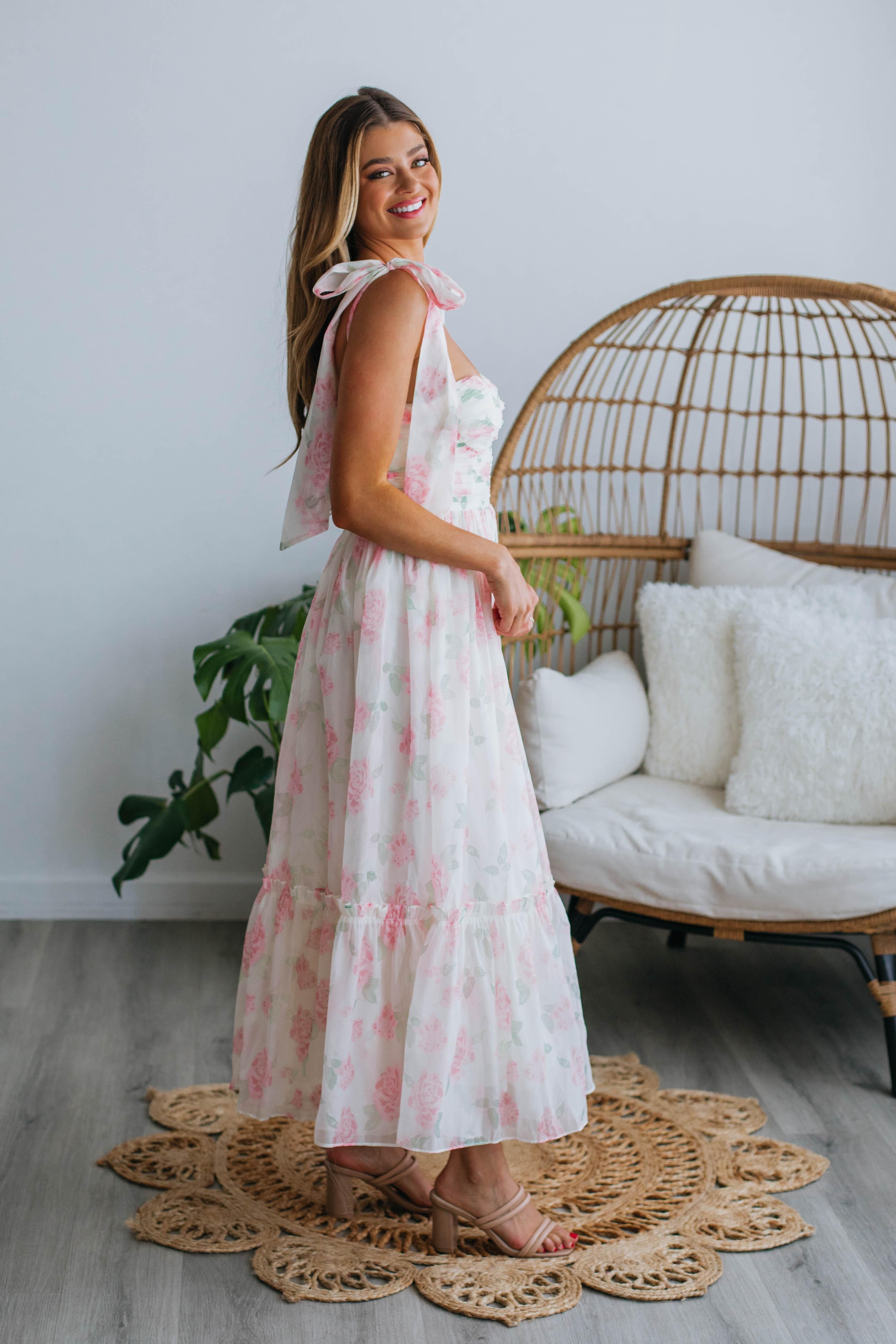 Rosalyn Floral Dress - Pink Mix sold by Wild Oak Boutique product image thumbnail 4