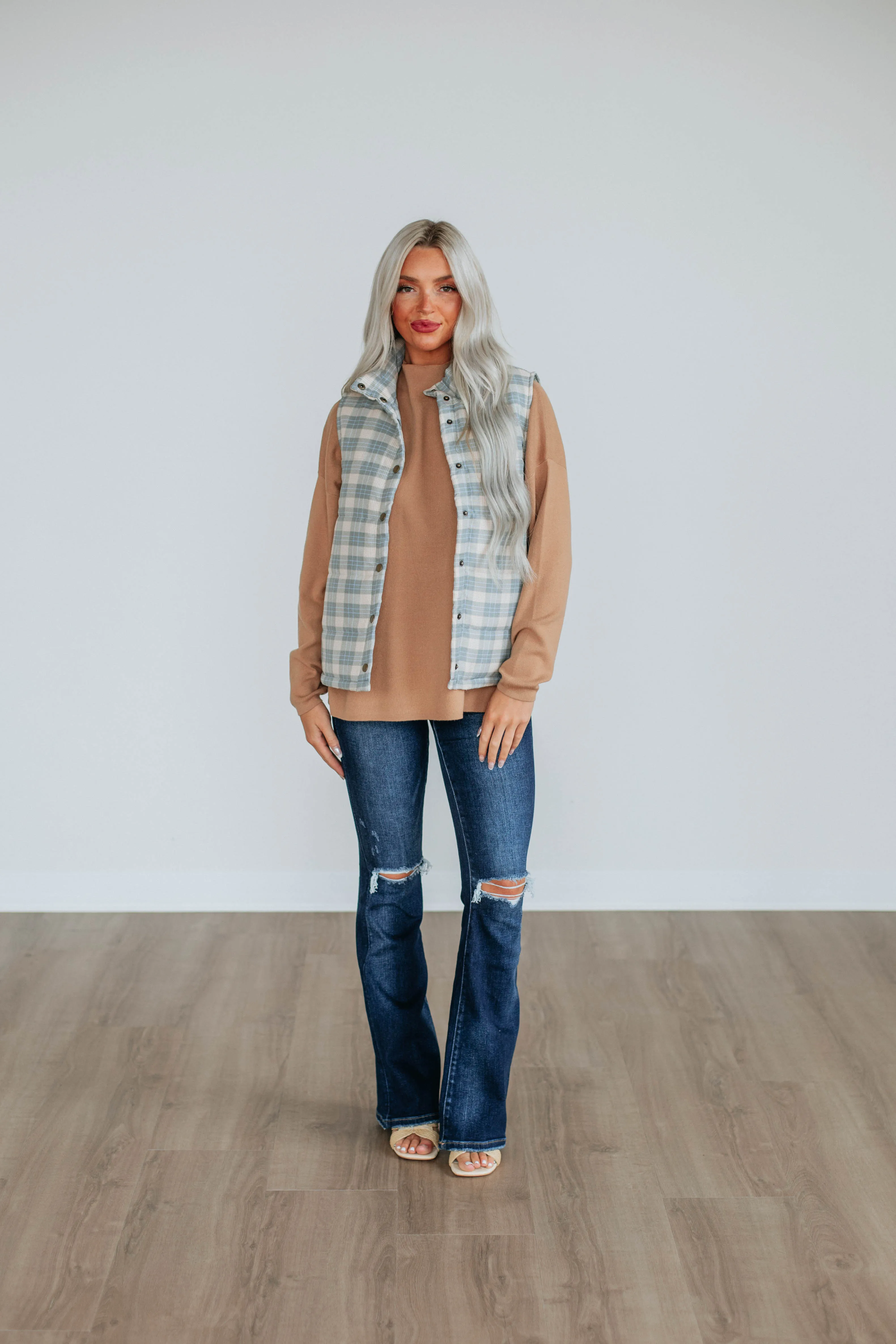 Clara Puffer Vest - Sage Mix sold by Wild Oak Boutique product image thumbnail 3
