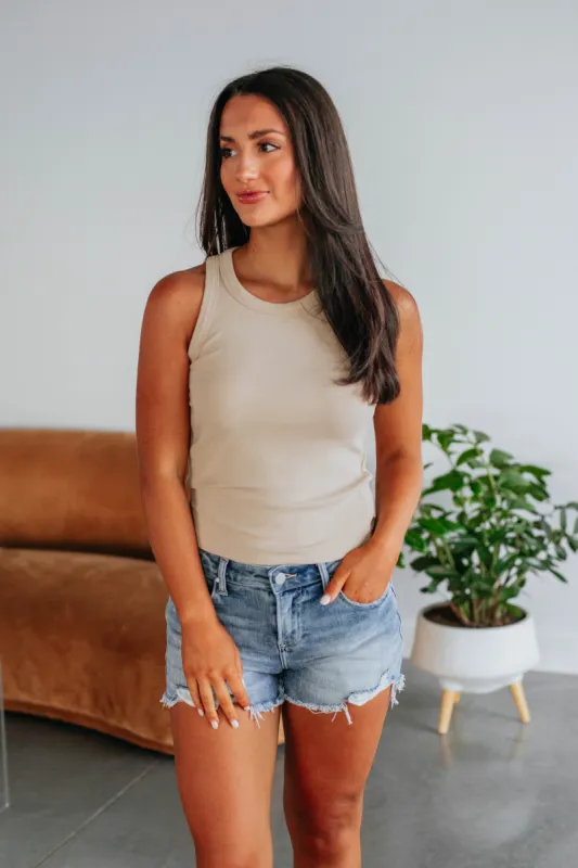 Reeves Ribbed Tank - Sand sold by Wild Oak Boutique