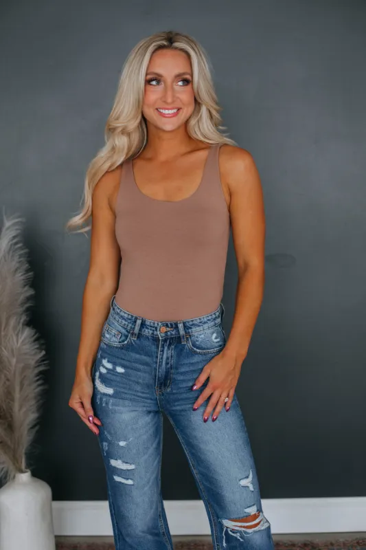 Hartley Basic Bodysuit - Mocha sold by Wild Oak Boutique