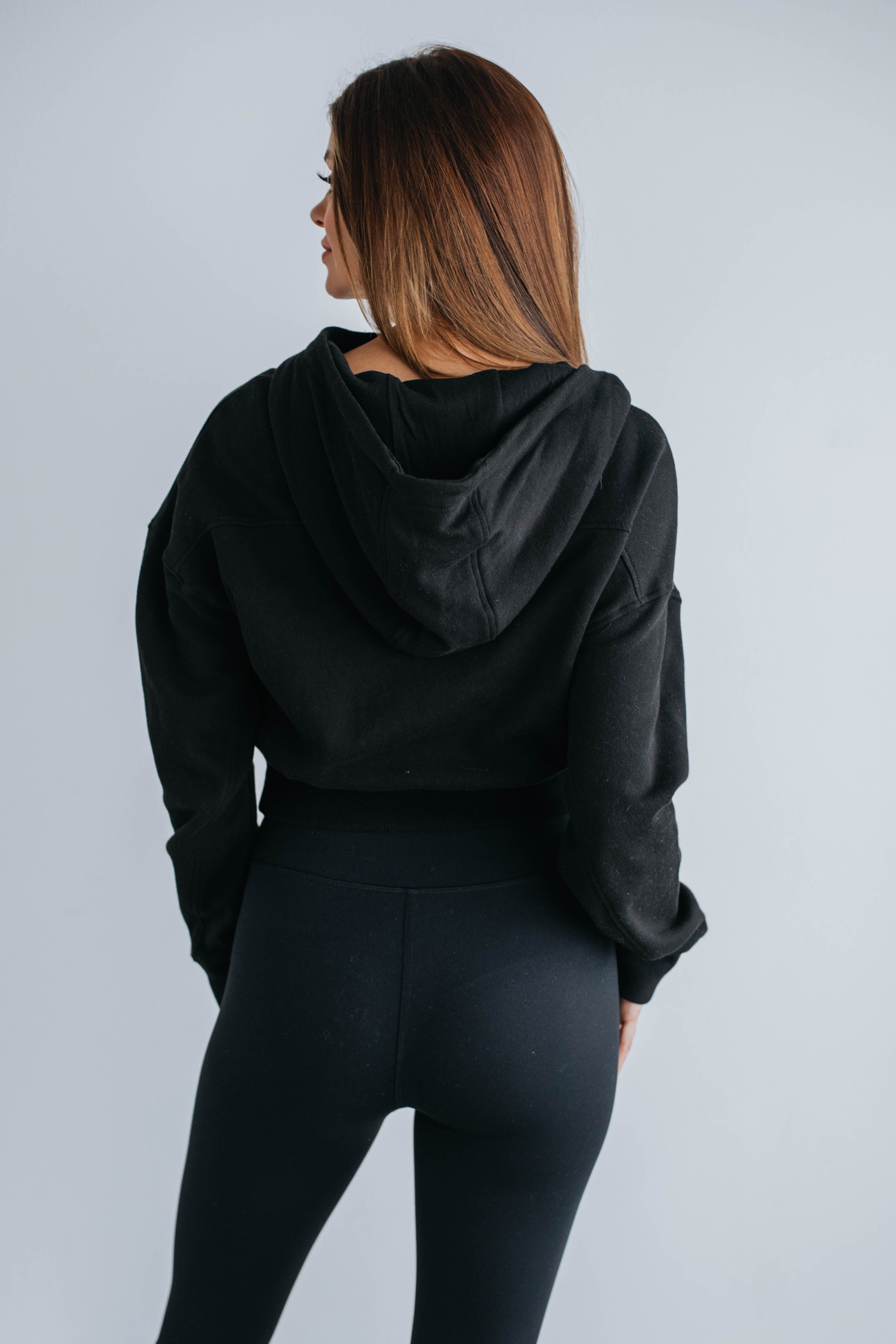 Jermaine Cropped Hoodie - Black sold by Wild Oak Boutique product image thumbnail 4