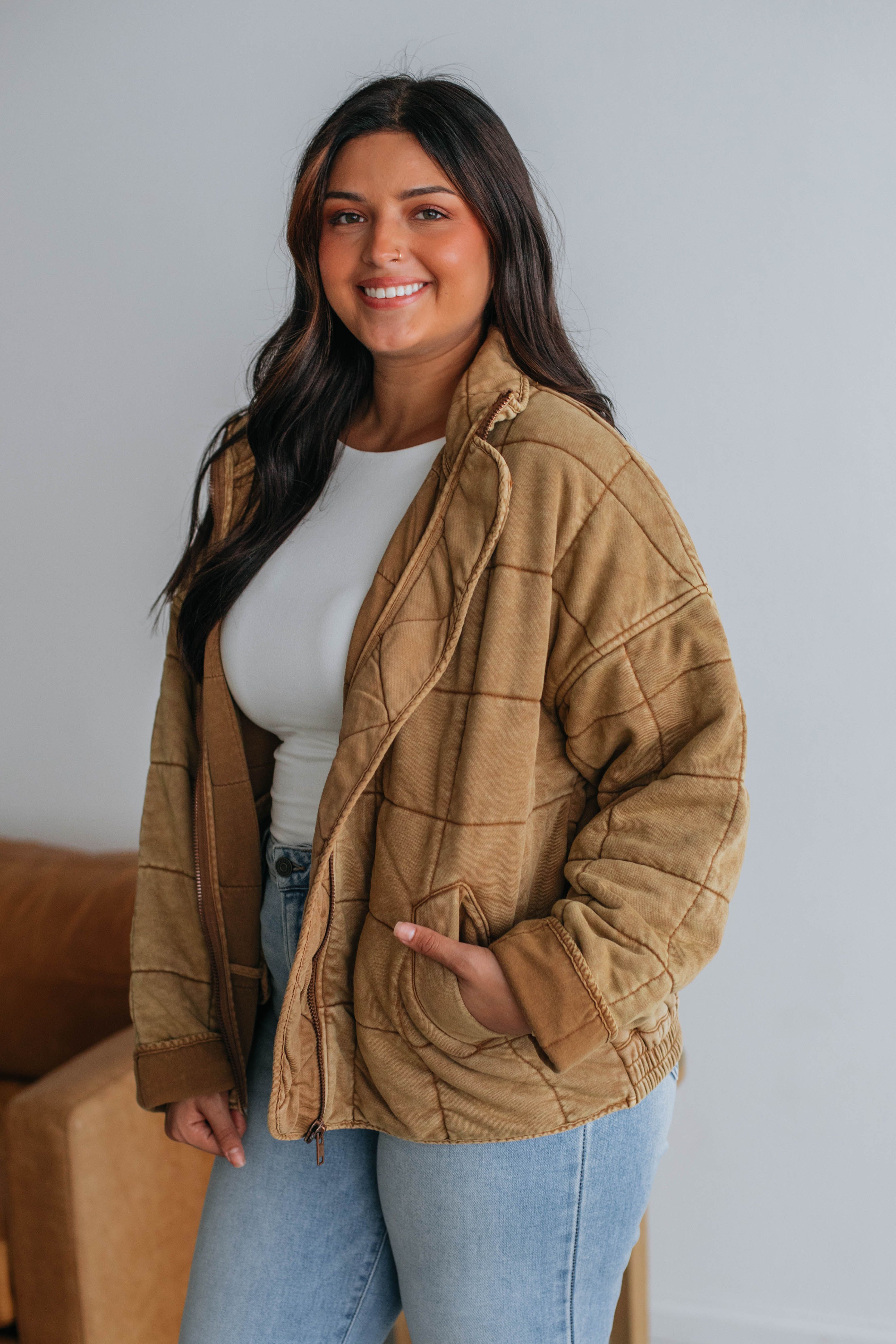 Zaiden Quilted Jacket - Camel sold by Wild Oak Boutique product image thumbnail 4