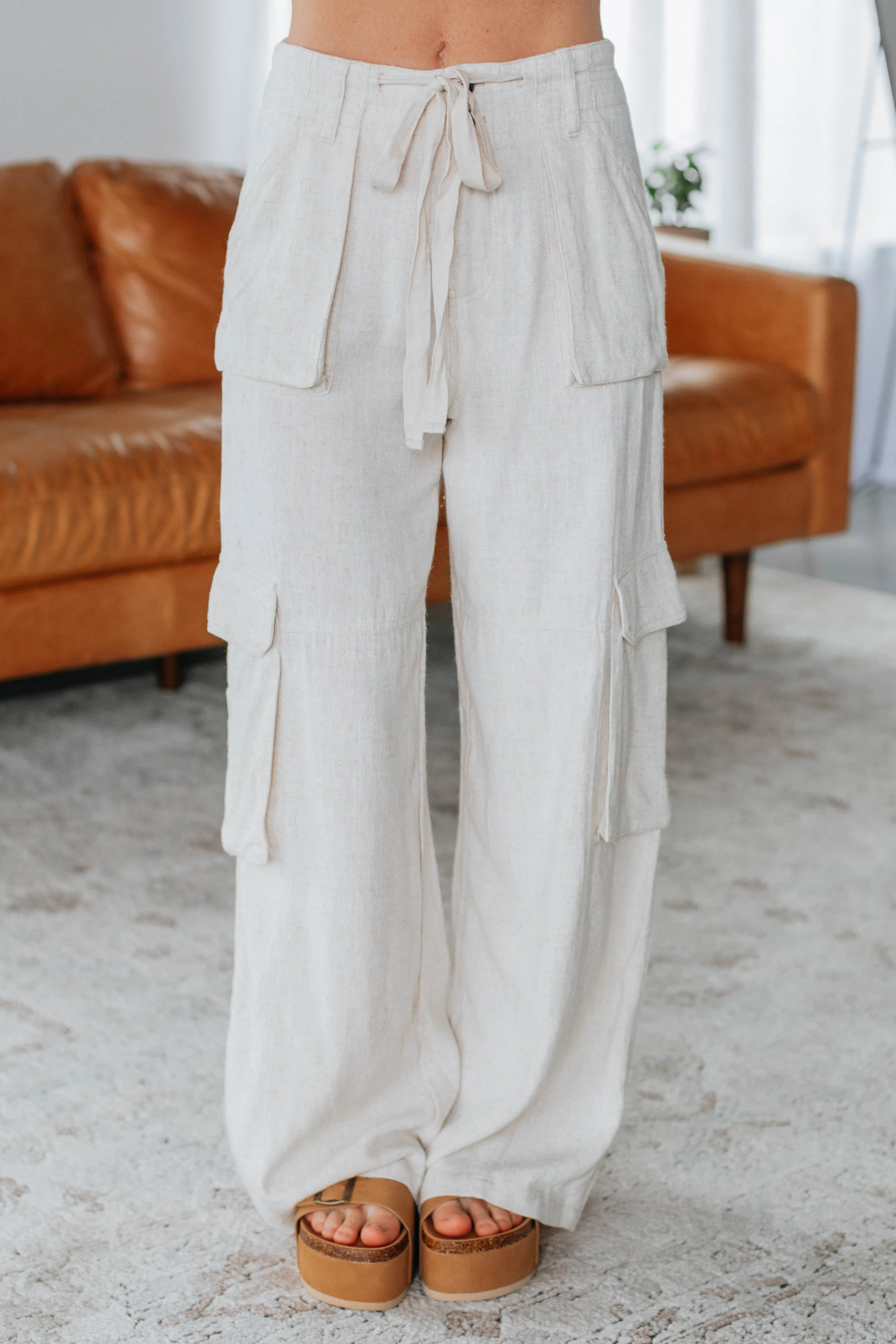 Harlowe Cargo Pants - Natural sold by Wild Oak Boutique product image thumbnail 2