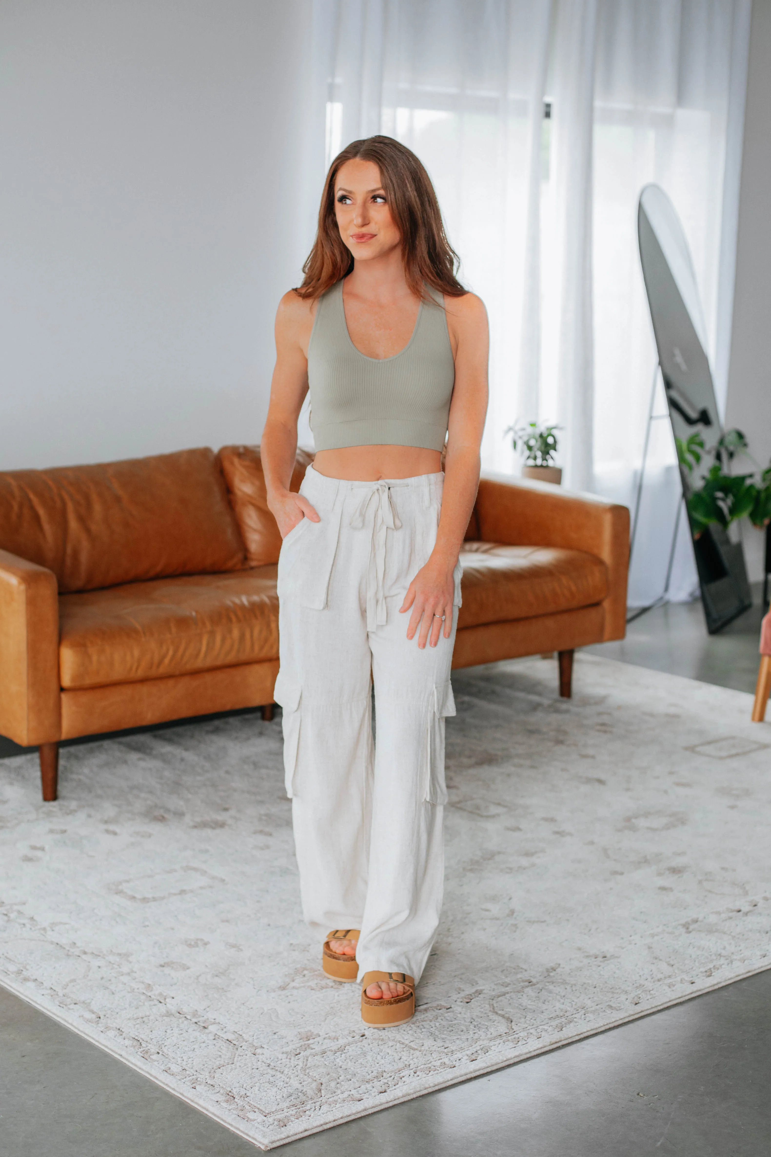 Harlowe Cargo Pants - Natural sold by Wild Oak Boutique product image thumbnail 5