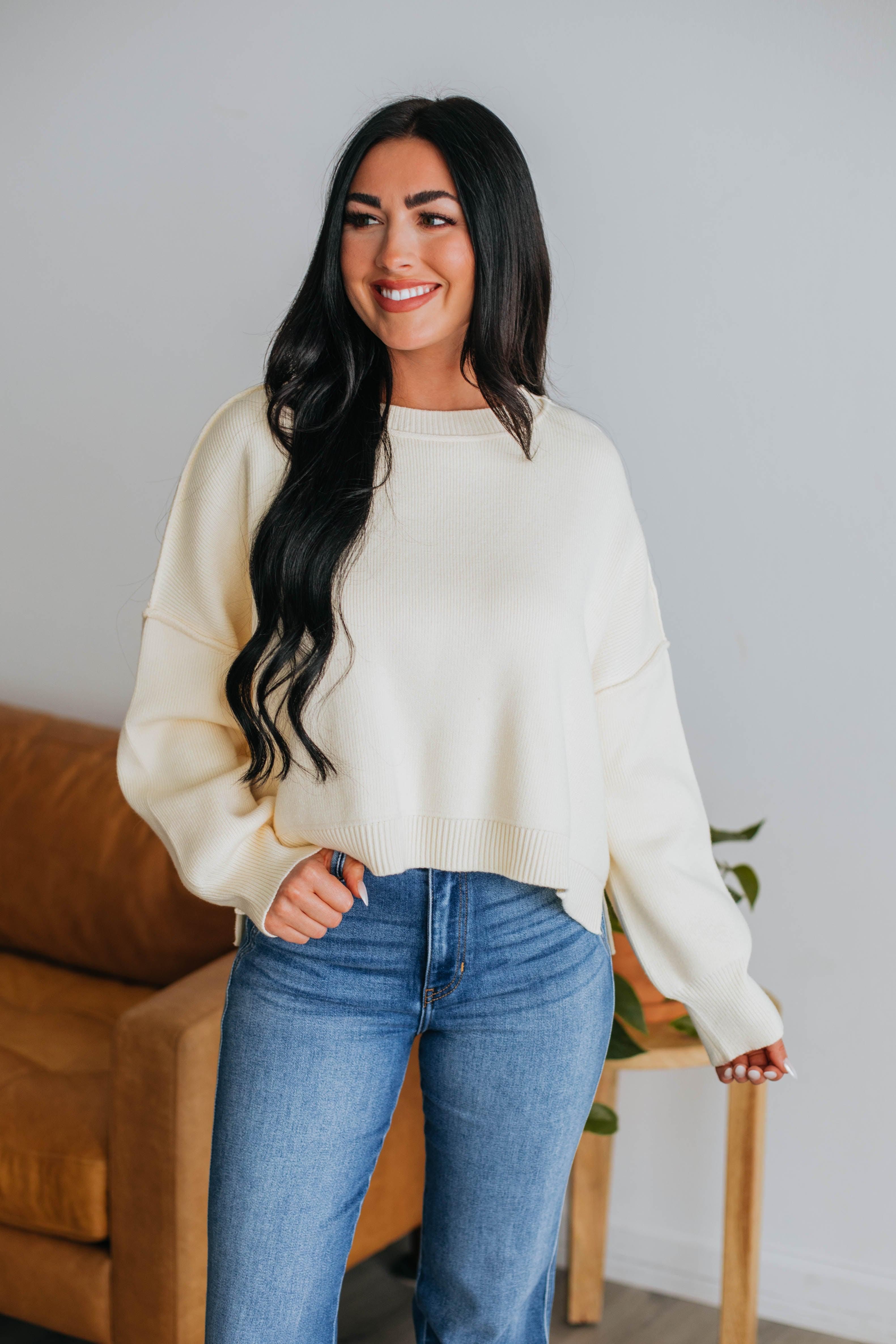 Liana Sweater - Cream sold by Wild Oak Boutique
