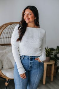 Vicki Ribbed Top - Ivory sold by Wild Oak Boutique