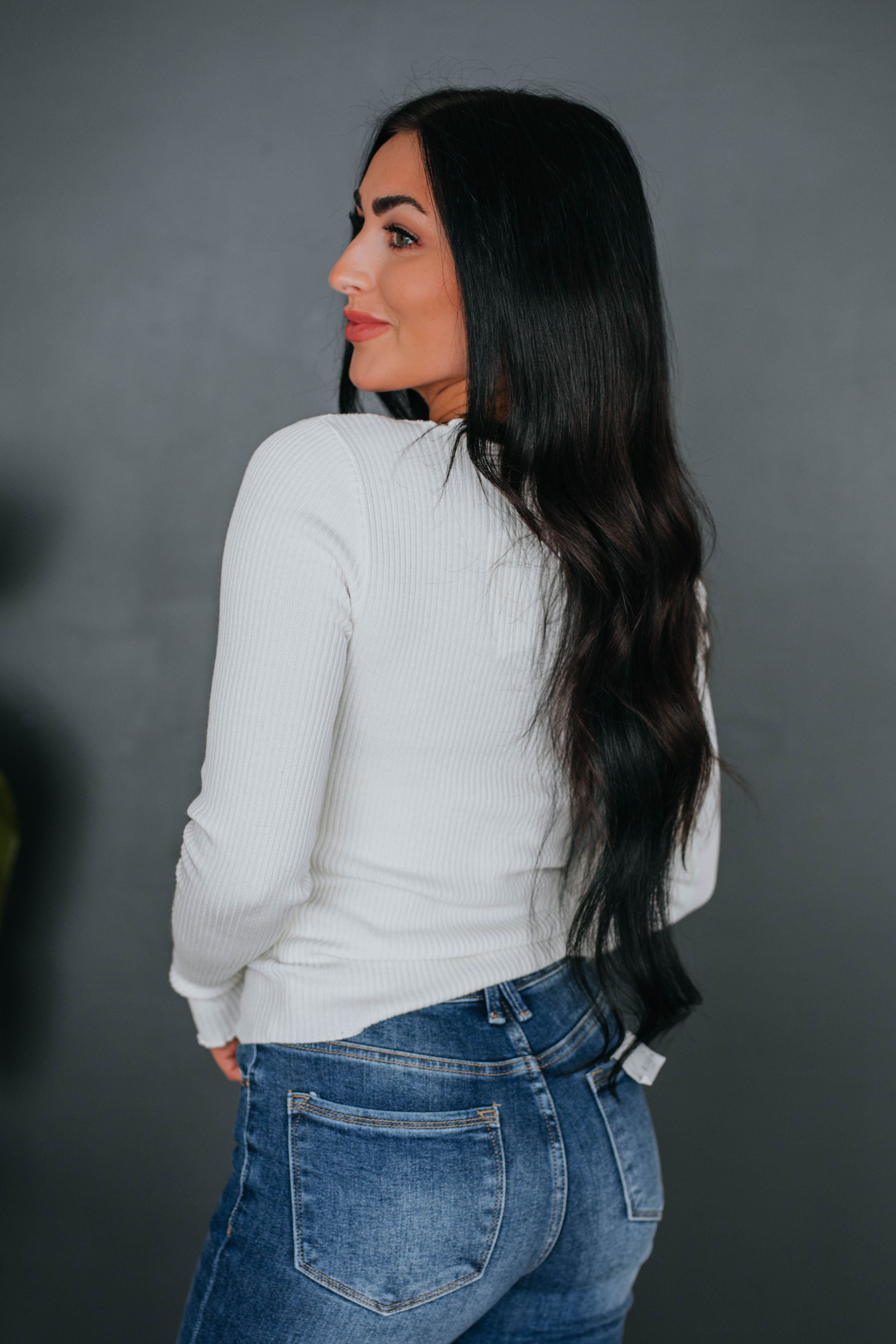 Vicki Ribbed Top - Ivory sold by Wild Oak Boutique product image thumbnail 5