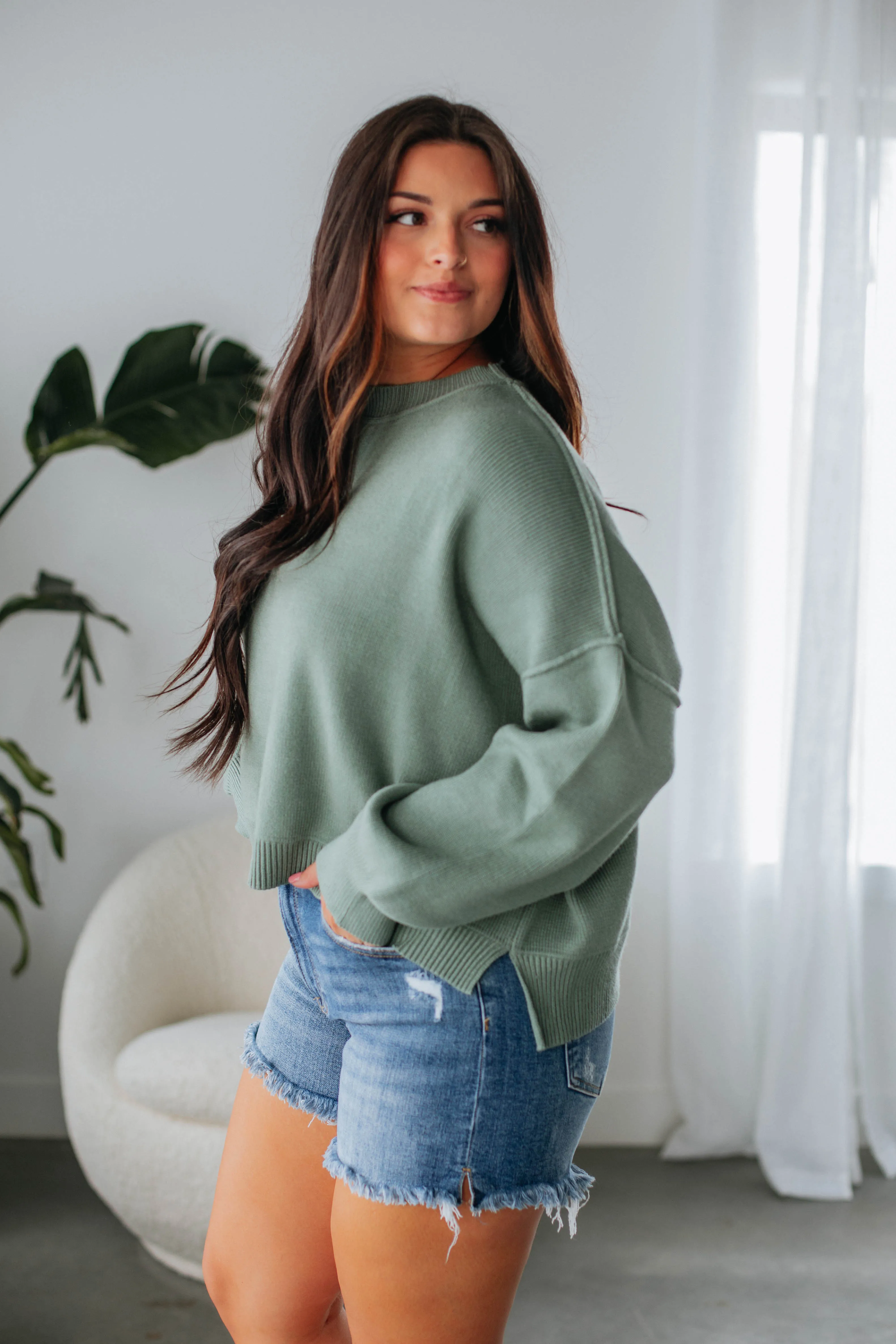 Valentina Sweater - Dark Sage sold by Wild Oak Boutique product image thumbnail 4