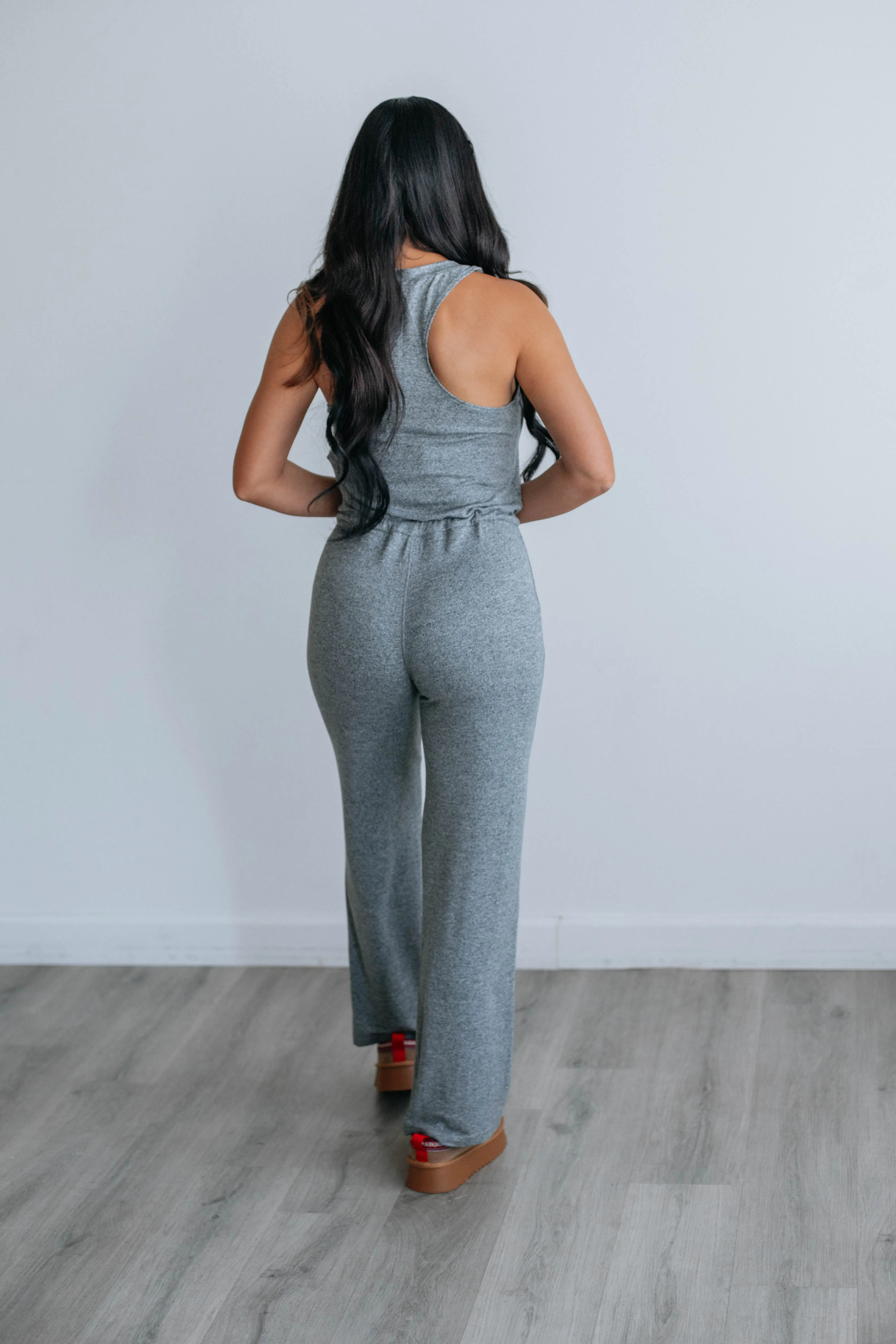 Get Comfy Jumpsuit - Charcoal sold by Wild Oak Boutique product image thumbnail 3