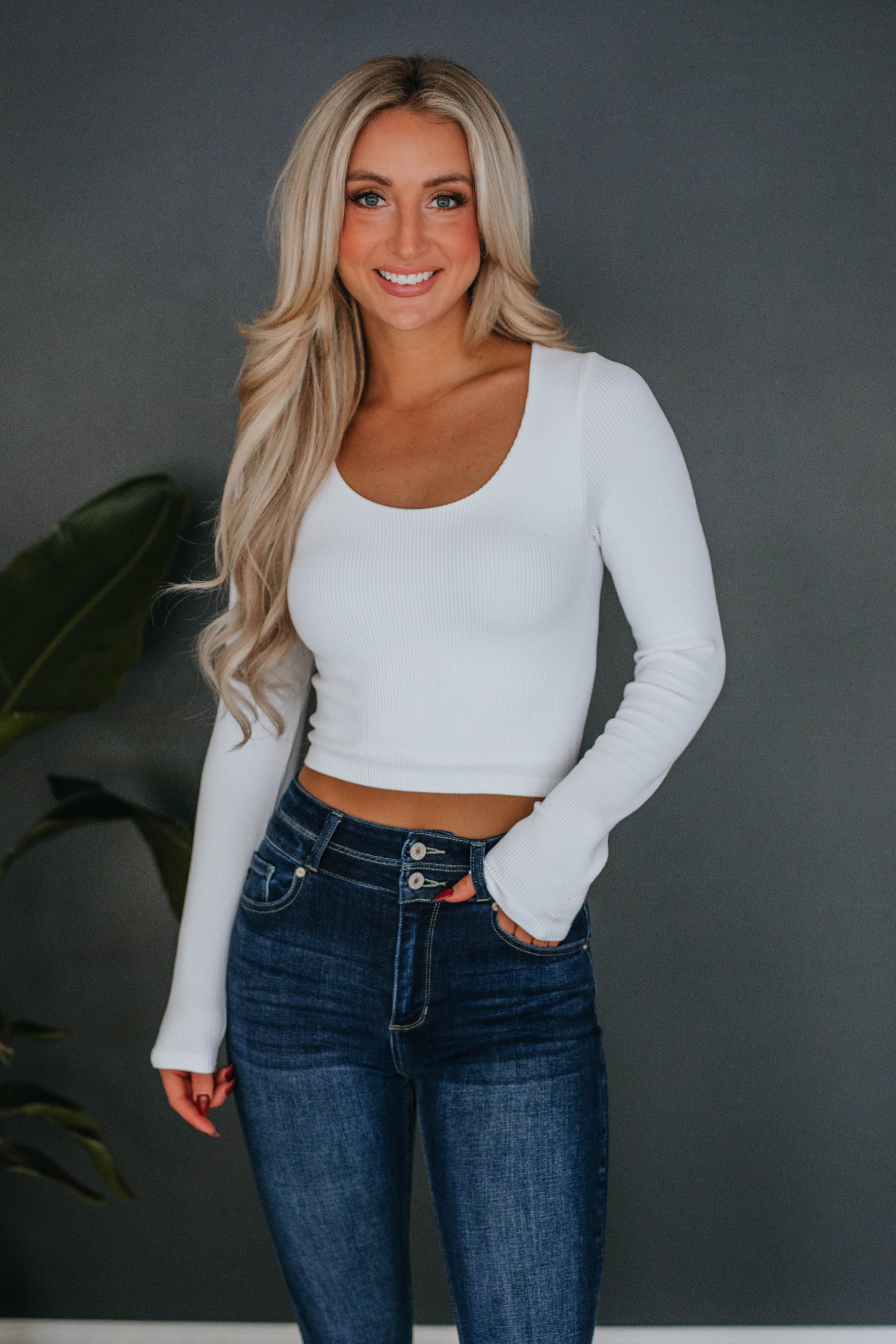 Lyla Ribbed Top - Ivory sold by Wild Oak Boutique