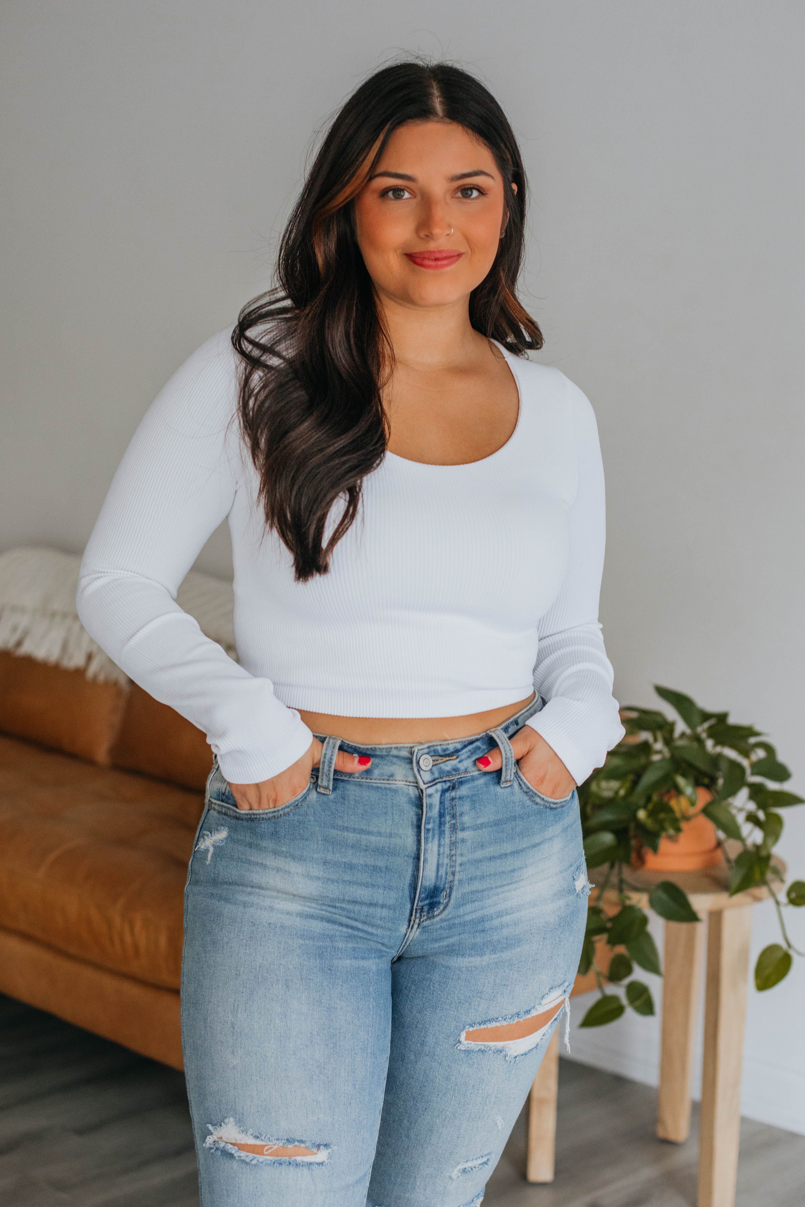 Lyla Ribbed Top - Ivory sold by Wild Oak Boutique product image thumbnail 5