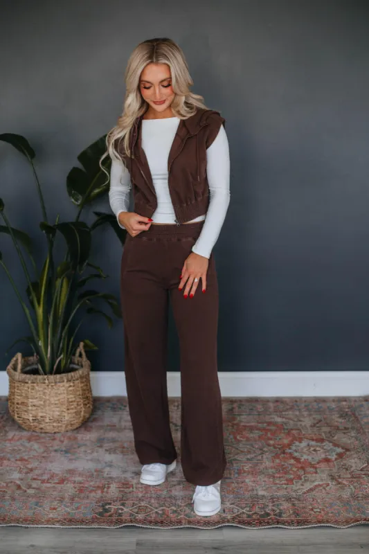 Zienna Lounge Pants - Chocolate sold by Wild Oak Boutique