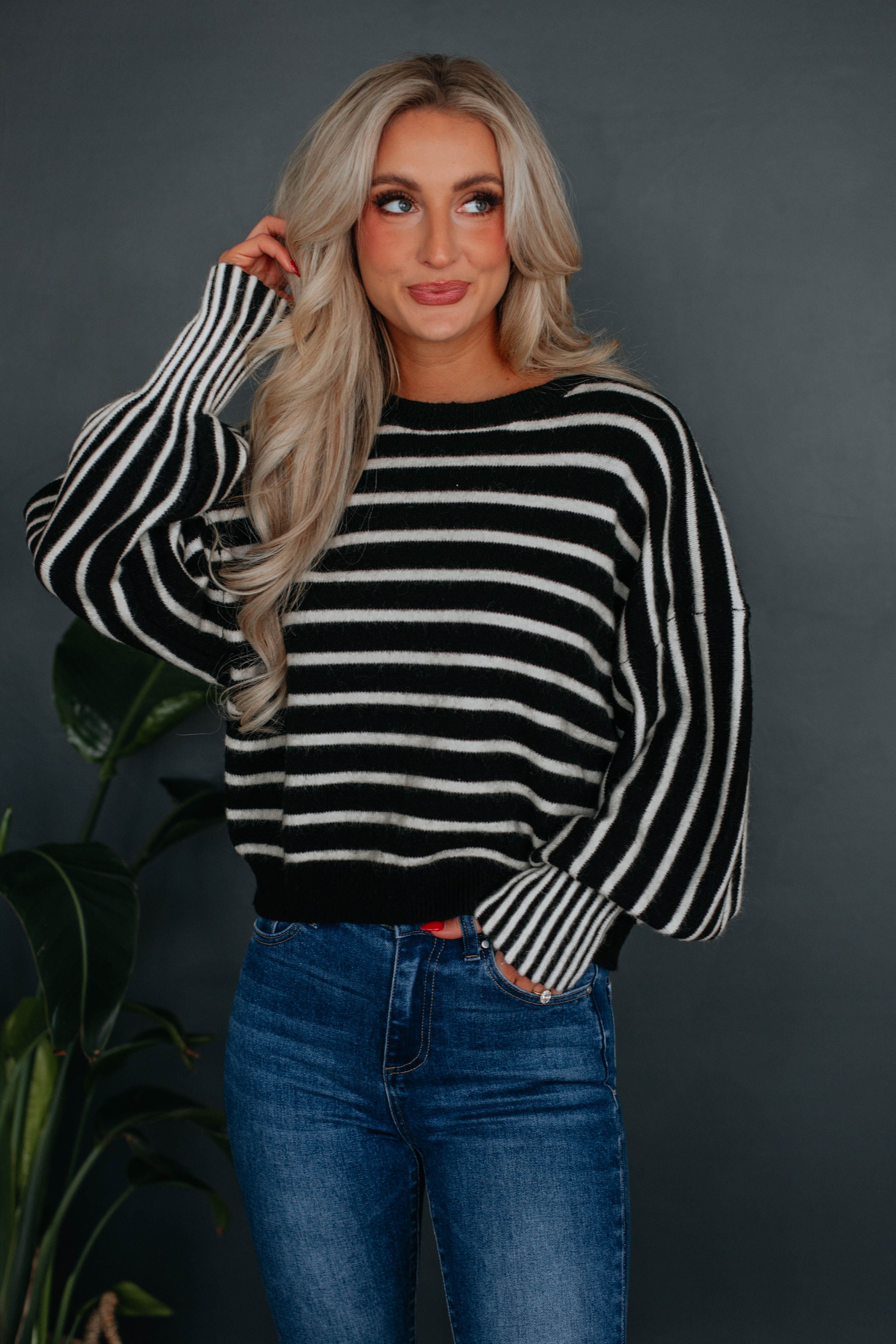 Elenora Striped Sweater sold by Wild Oak Boutique product image thumbnail 5