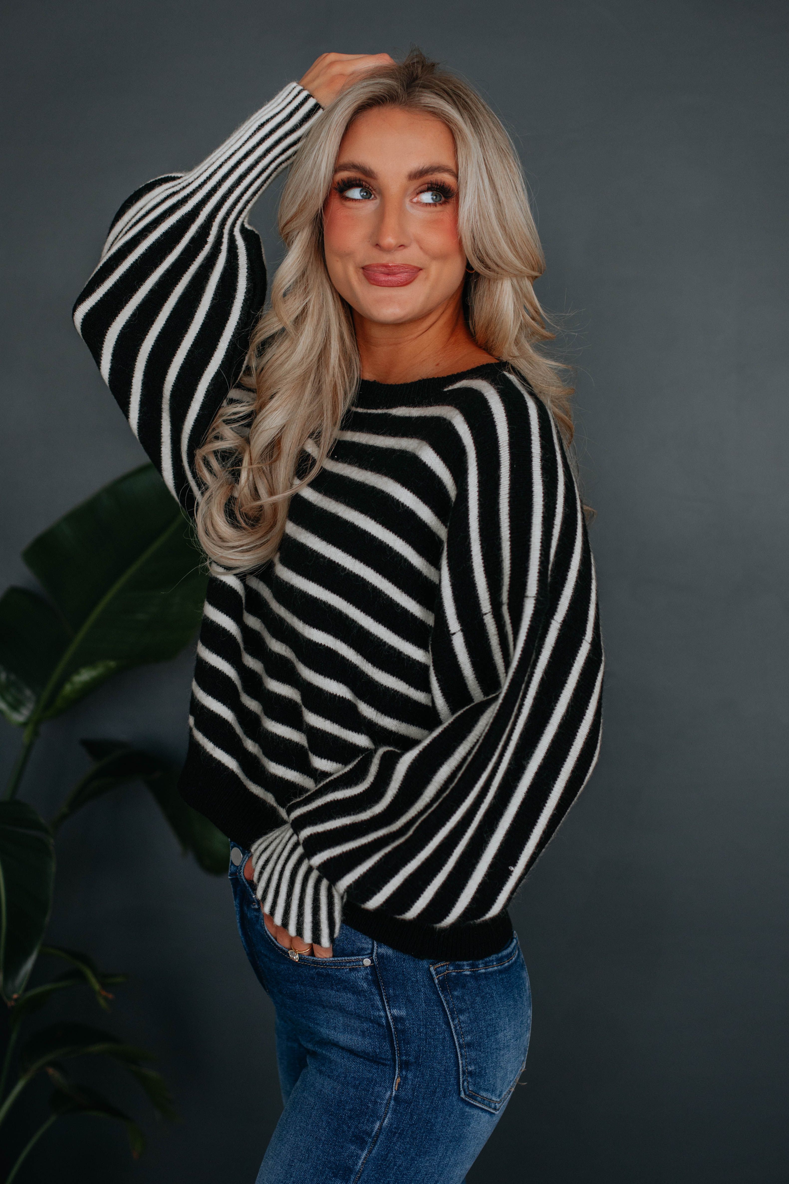 Elenora Striped Sweater sold by Wild Oak Boutique