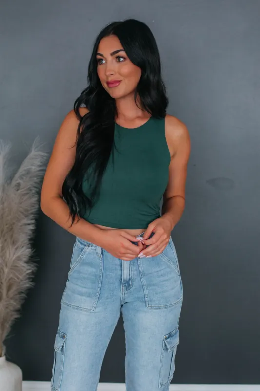 Angelina Basic Tank - Pine sold by Wild Oak Boutique