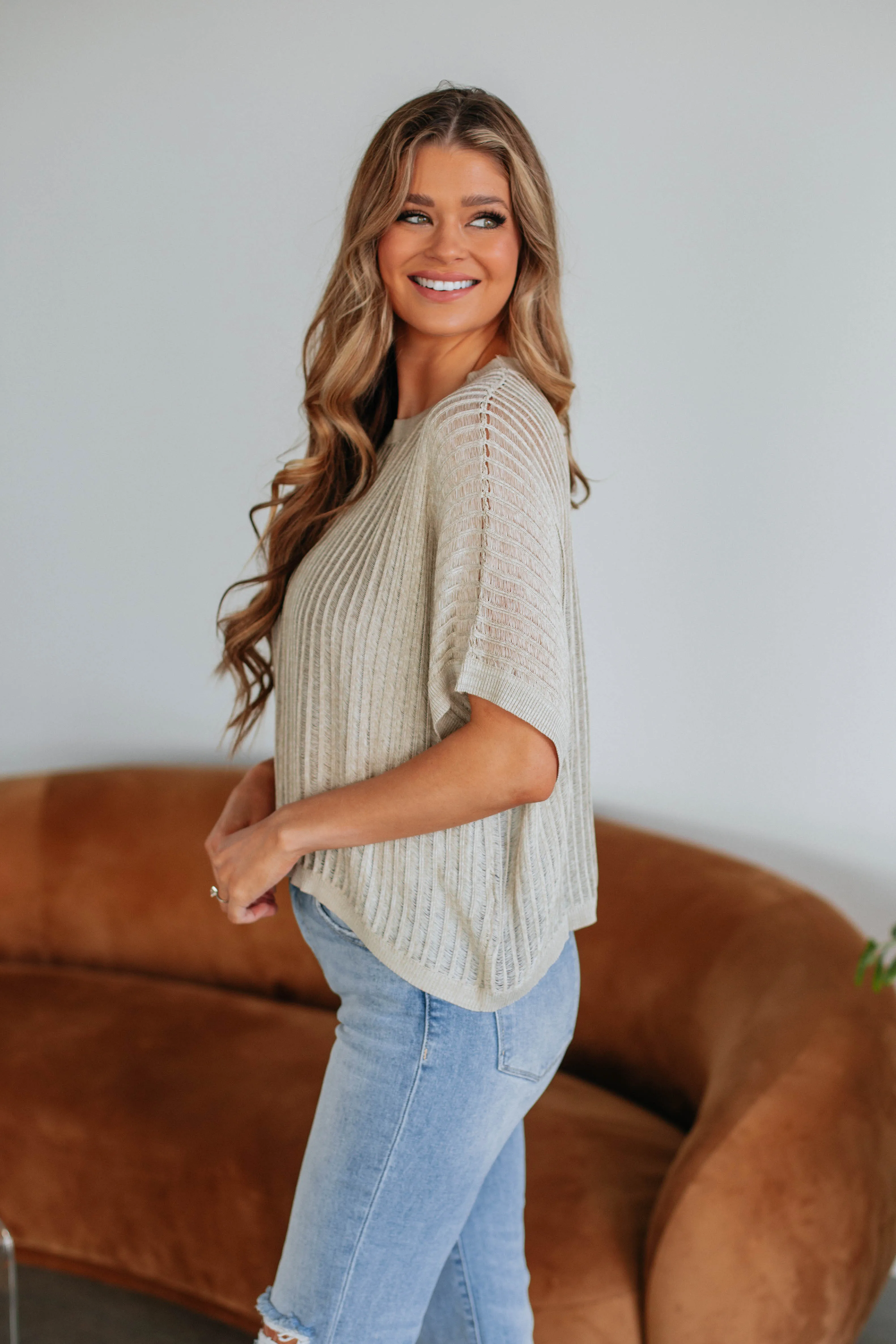 Cali Knit Top - Sand sold by Wild Oak Boutique product image thumbnail 3