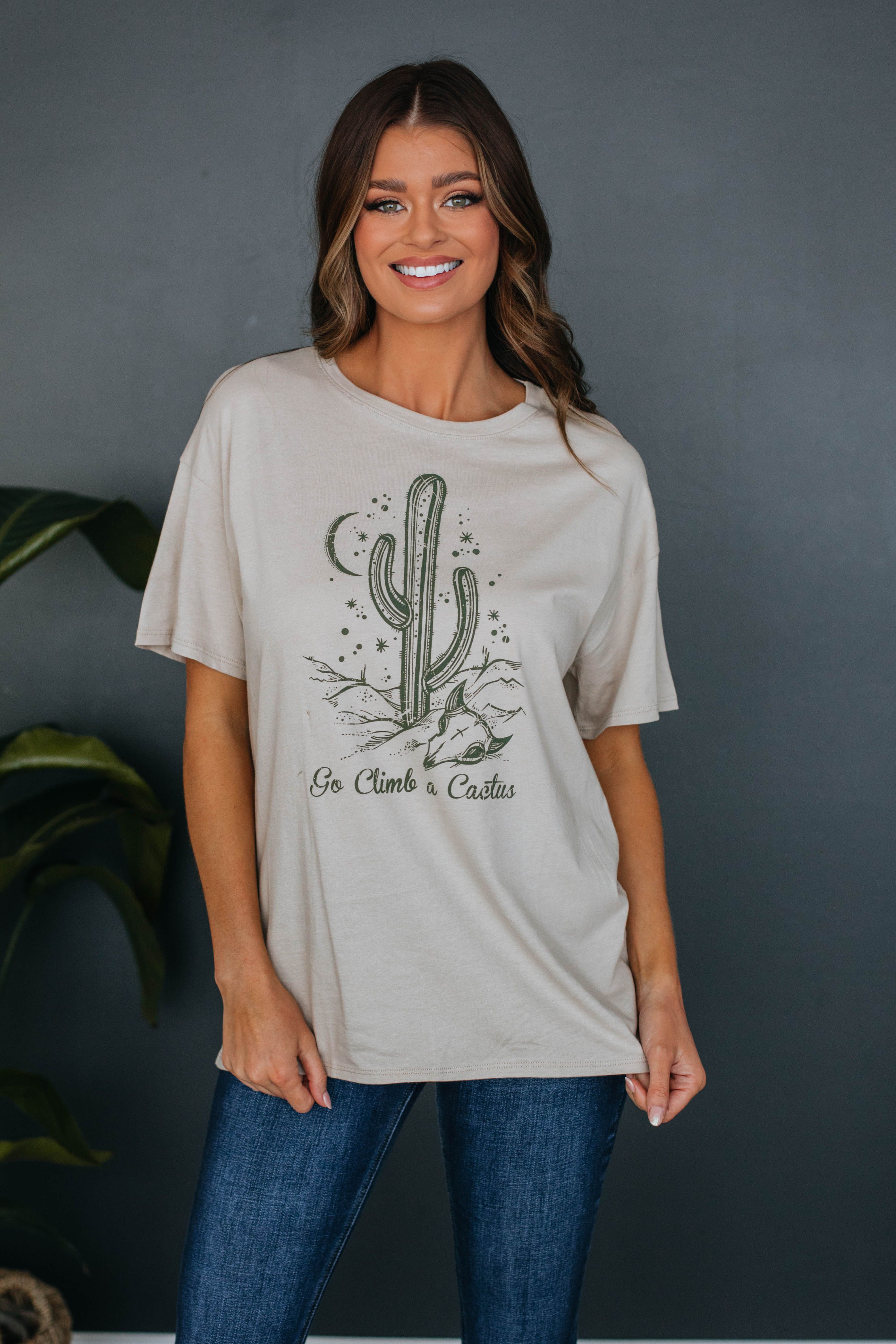 Go Climb A Cactus Graphic Tee sold by Wild Oak Boutique product image thumbnail 4
