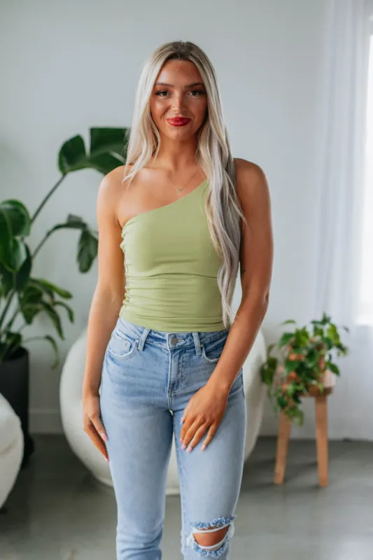 Summertime Fine Tank - Avocado sold by Wild Oak Boutique