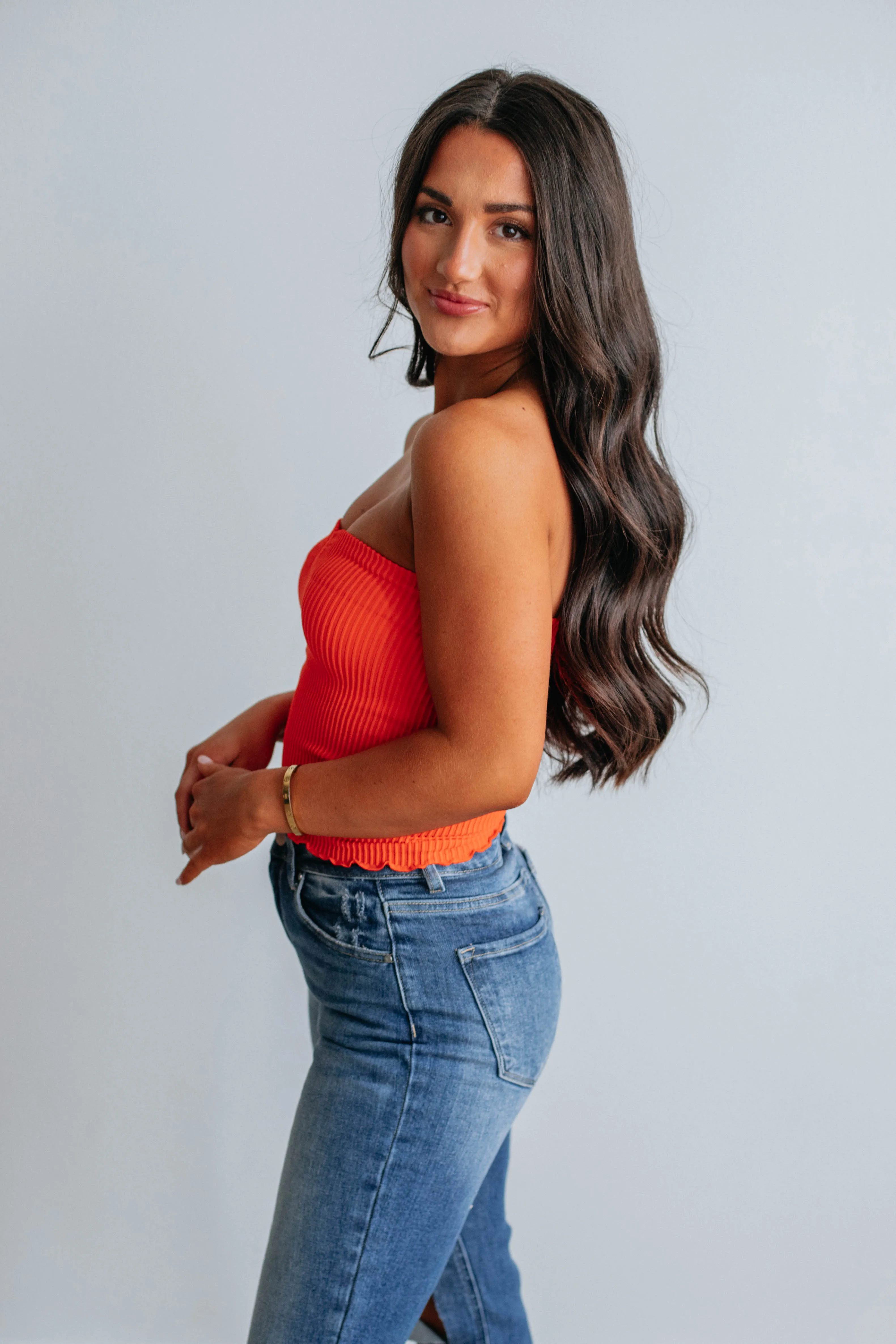 Casella Ribbed Top - Tangerine sold by Wild Oak Boutique product image thumbnail 5