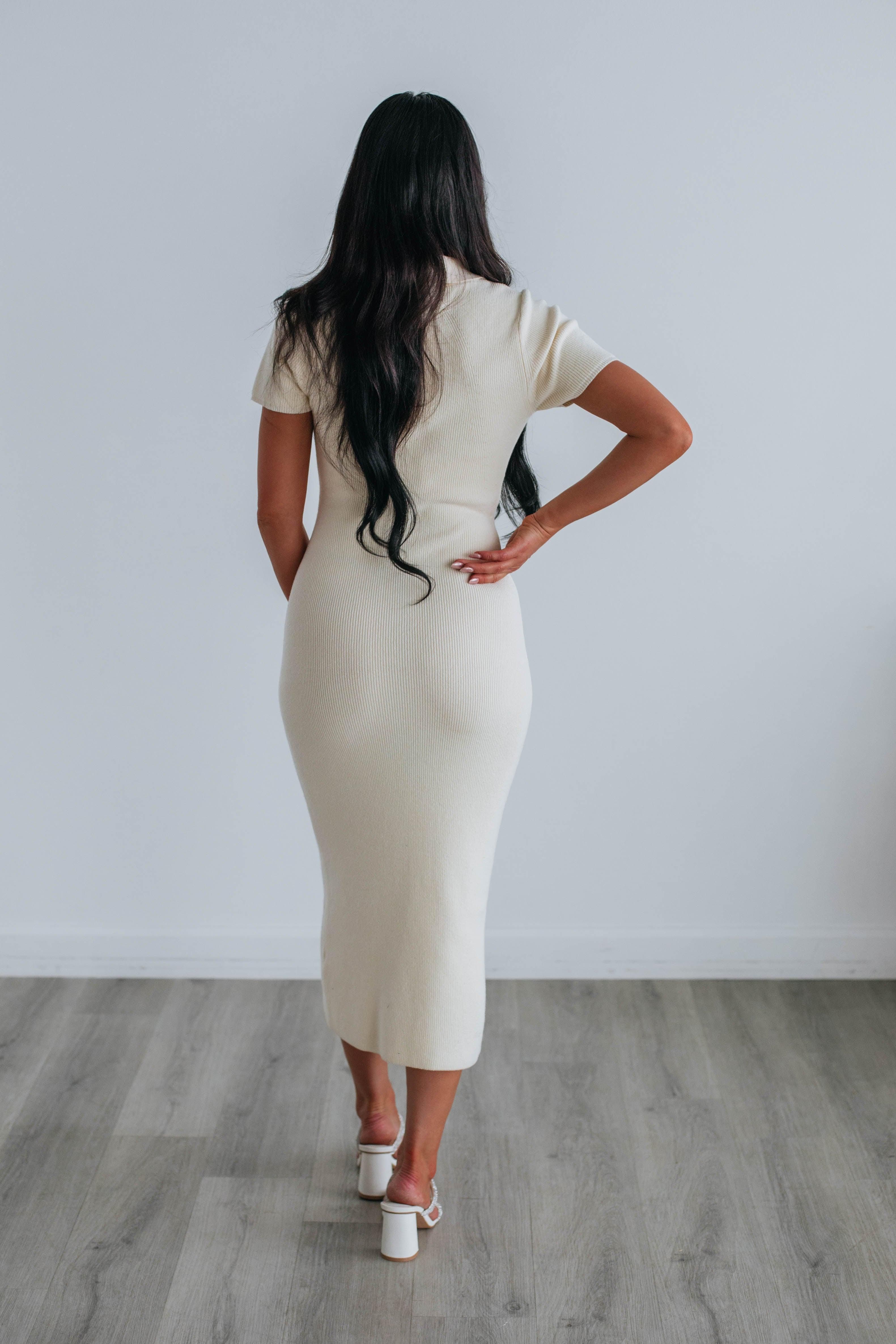 Nessa Knit Dress - Cream sold by Wild Oak Boutique product image thumbnail 4