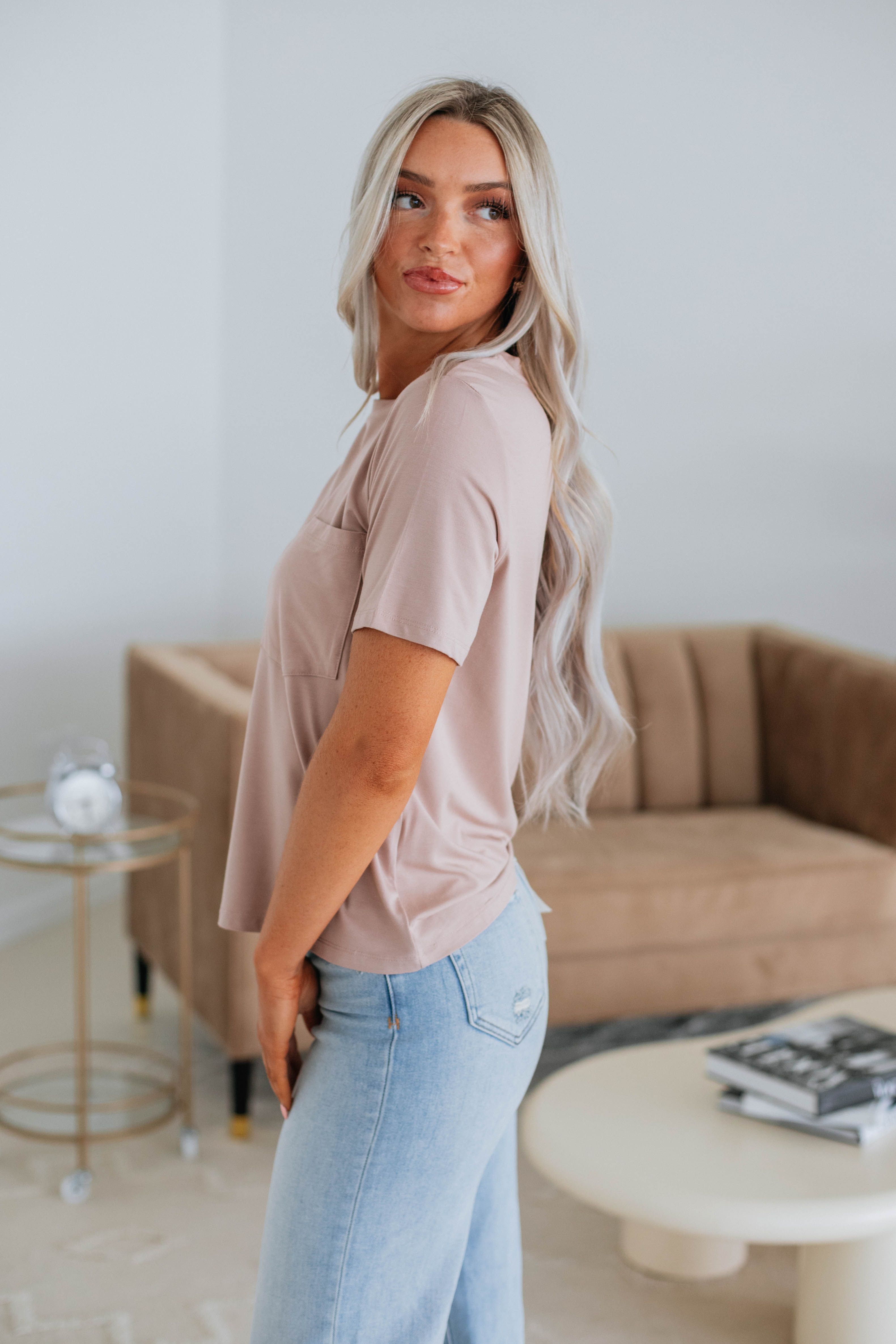 Danielle Basic Tee - Taupe sold by Wild Oak Boutique product image thumbnail 5