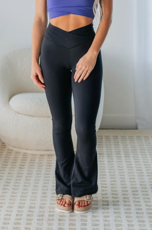 Kalista Crossover Flare Leggings - Black made by Mono B
