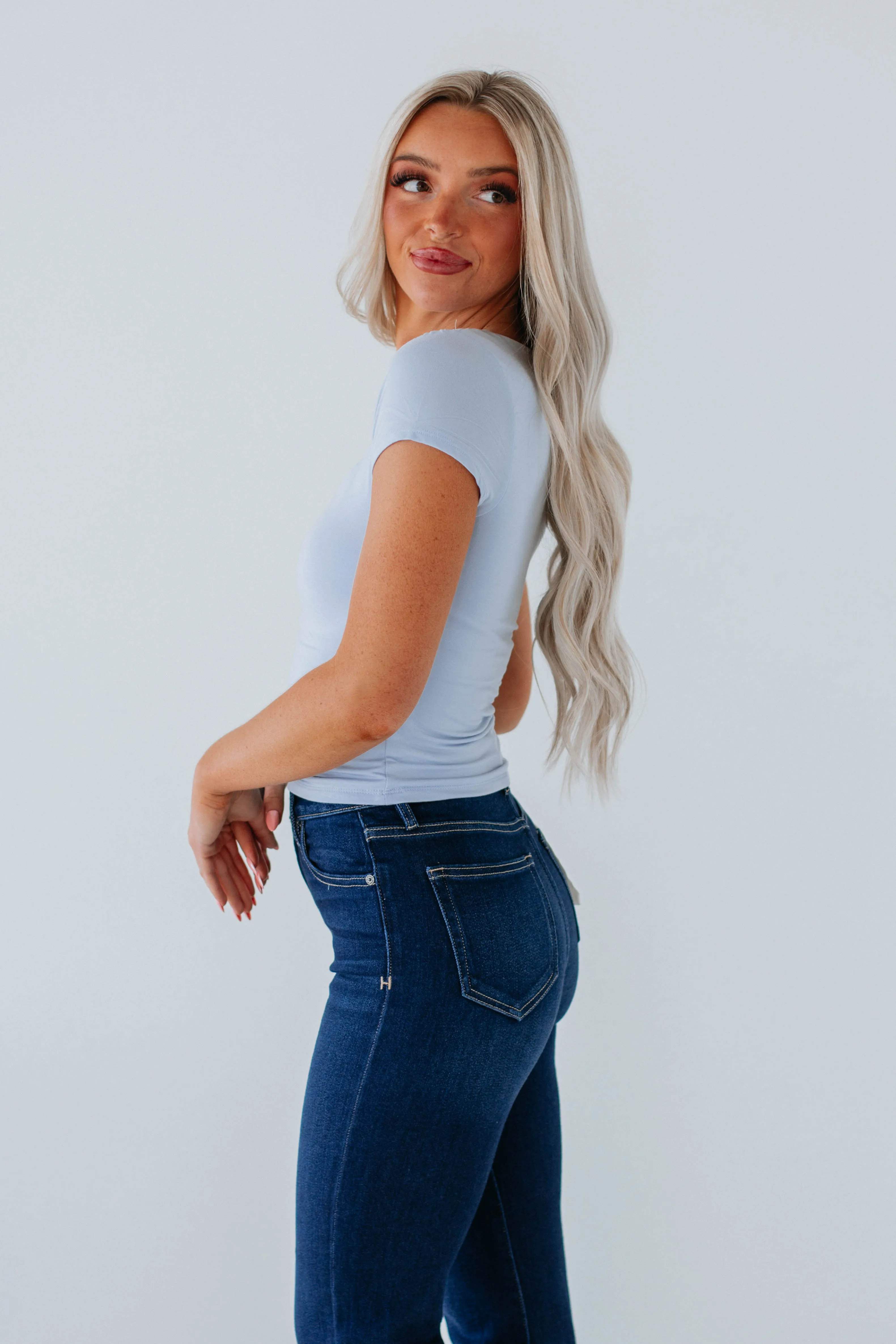 Jace Basic Top - Powder Blue sold by Wild Oak Boutique product image thumbnail 3