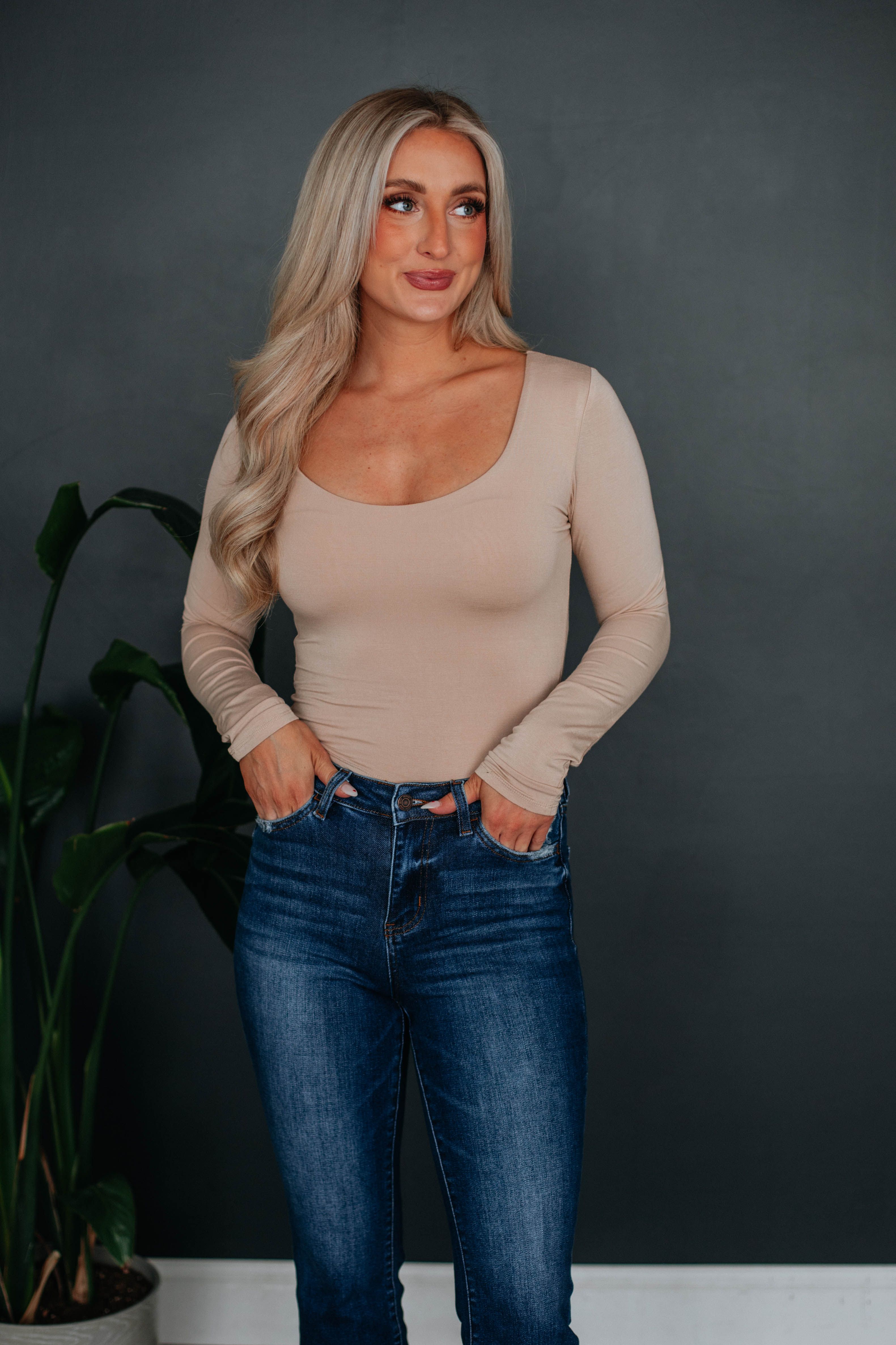 Shayla Basic Top - Sand sold by Wild Oak Boutique product image thumbnail 5