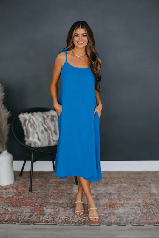 Grace Midi Dress - Cobalt sold by Wild Oak Boutique